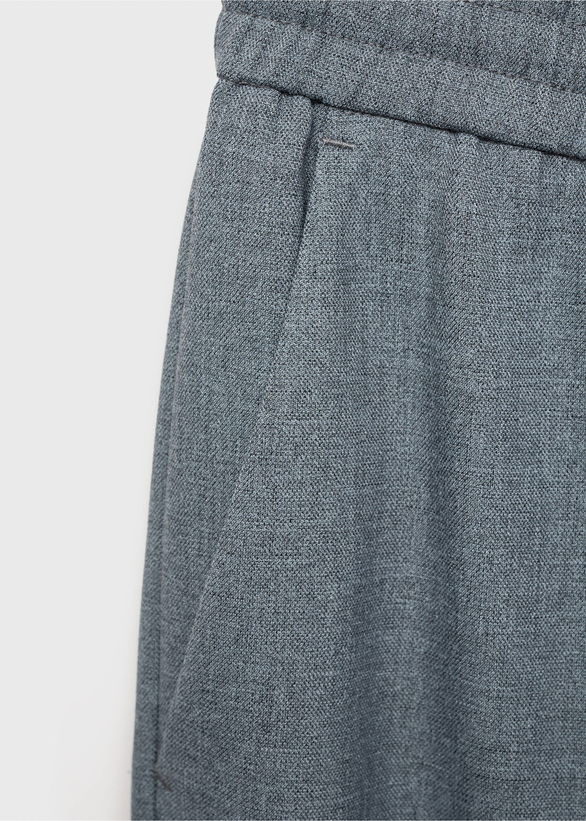 Wide leg trousers with elastic waist - Details of the article 8, Grey. Ref: 27111574-00.