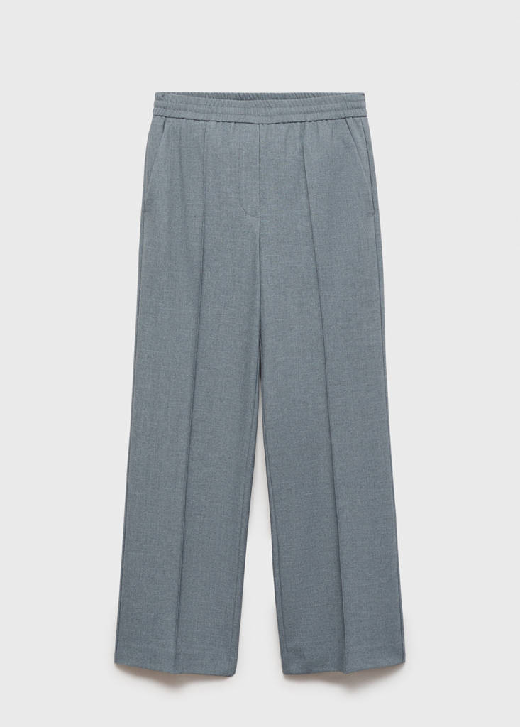 Wide leg trousers with elastic waist — Grey