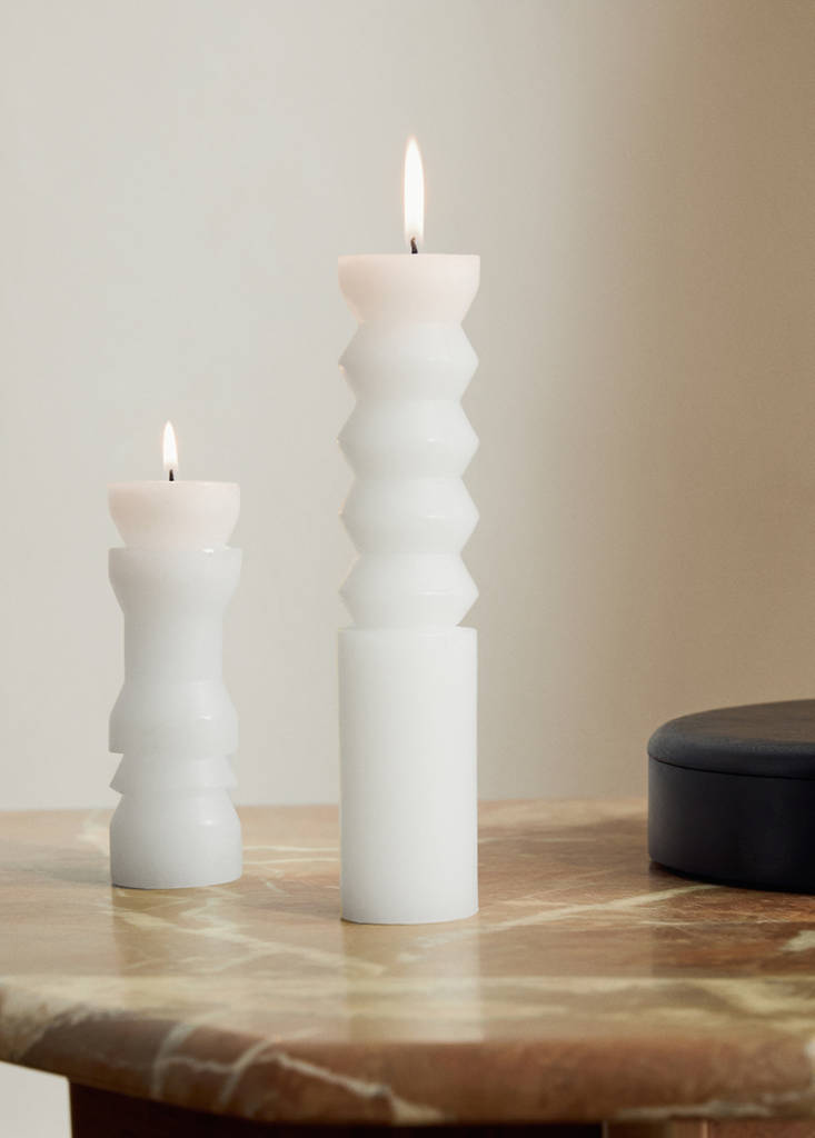 Tall sculptural candle — Off White