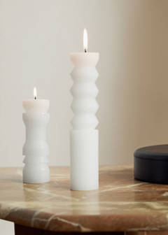 Tall sculptural candle — Off White 1