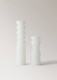 Tall sculptural candle — Off White 4