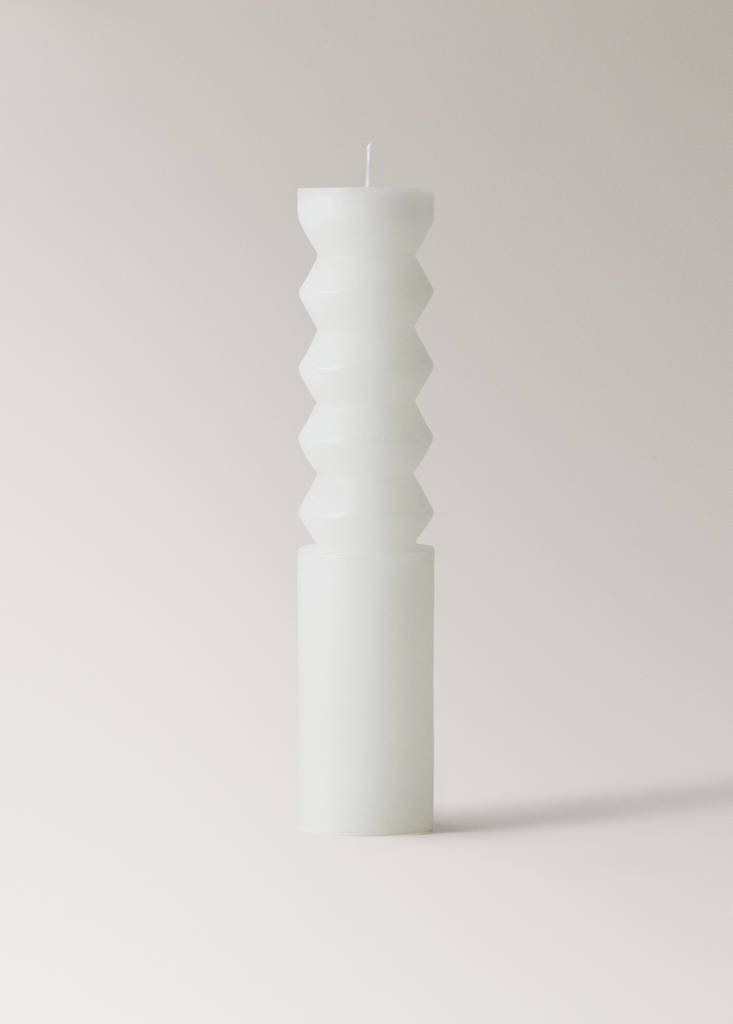 Tall sculptural candle — Off White