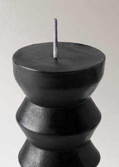 Tall sculptural candle — Black 2