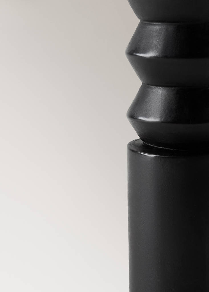 Tall sculptural candle — Black