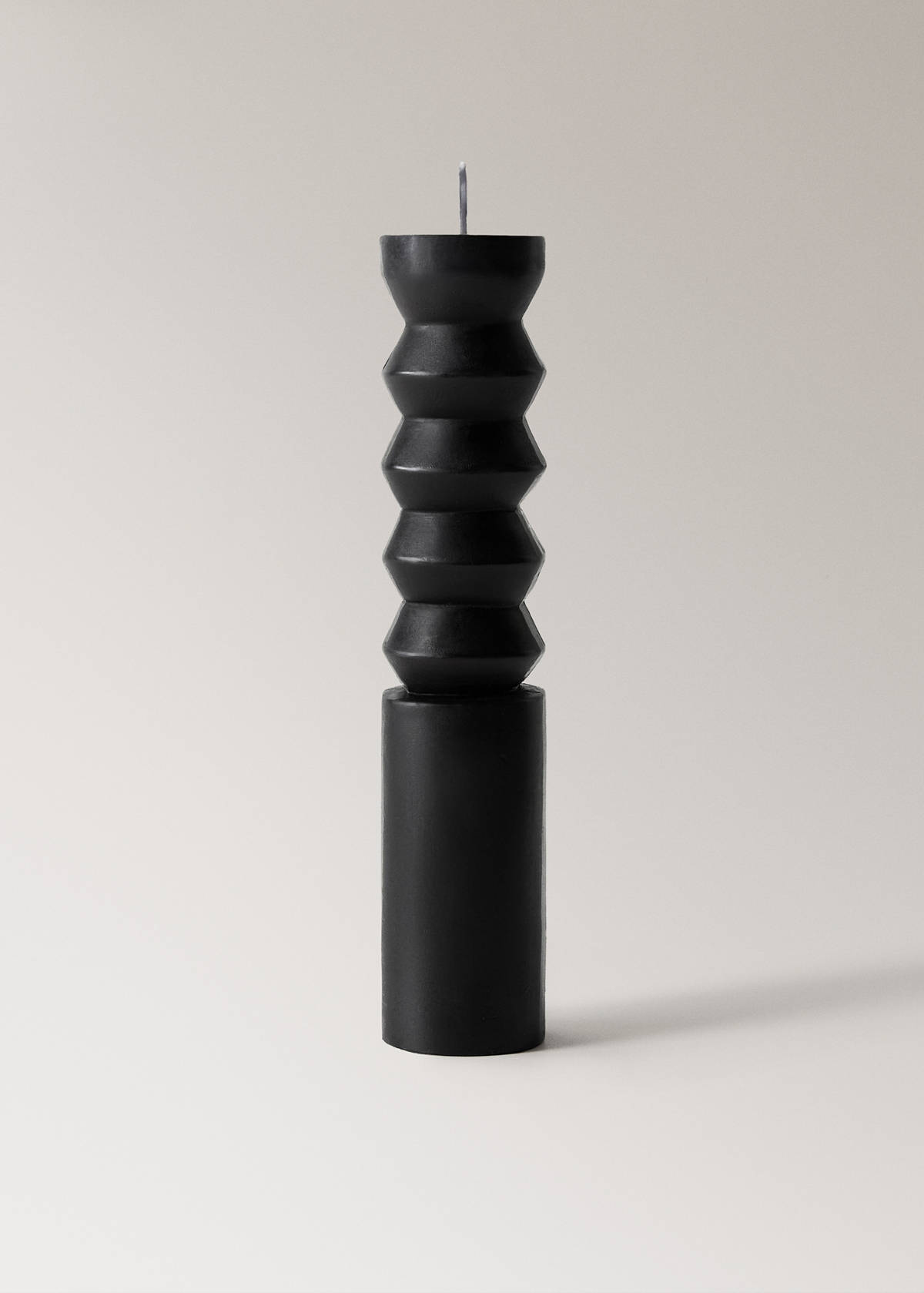 Tall sculptural candle — Black