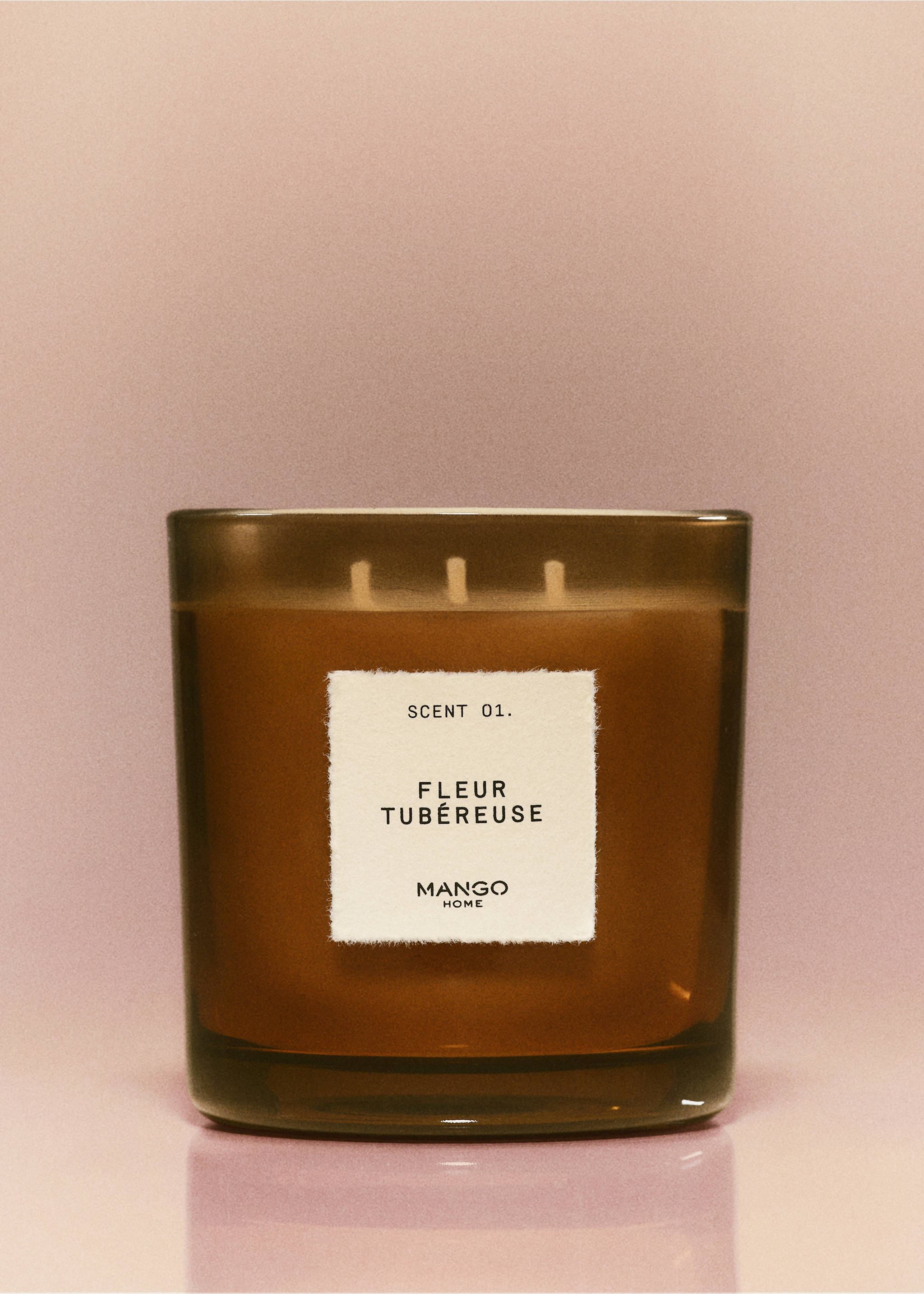 Bougie parfumée FLEUR TUBÉREUSE 500 g - Plan général, Marron. Ref: 27123351-00.