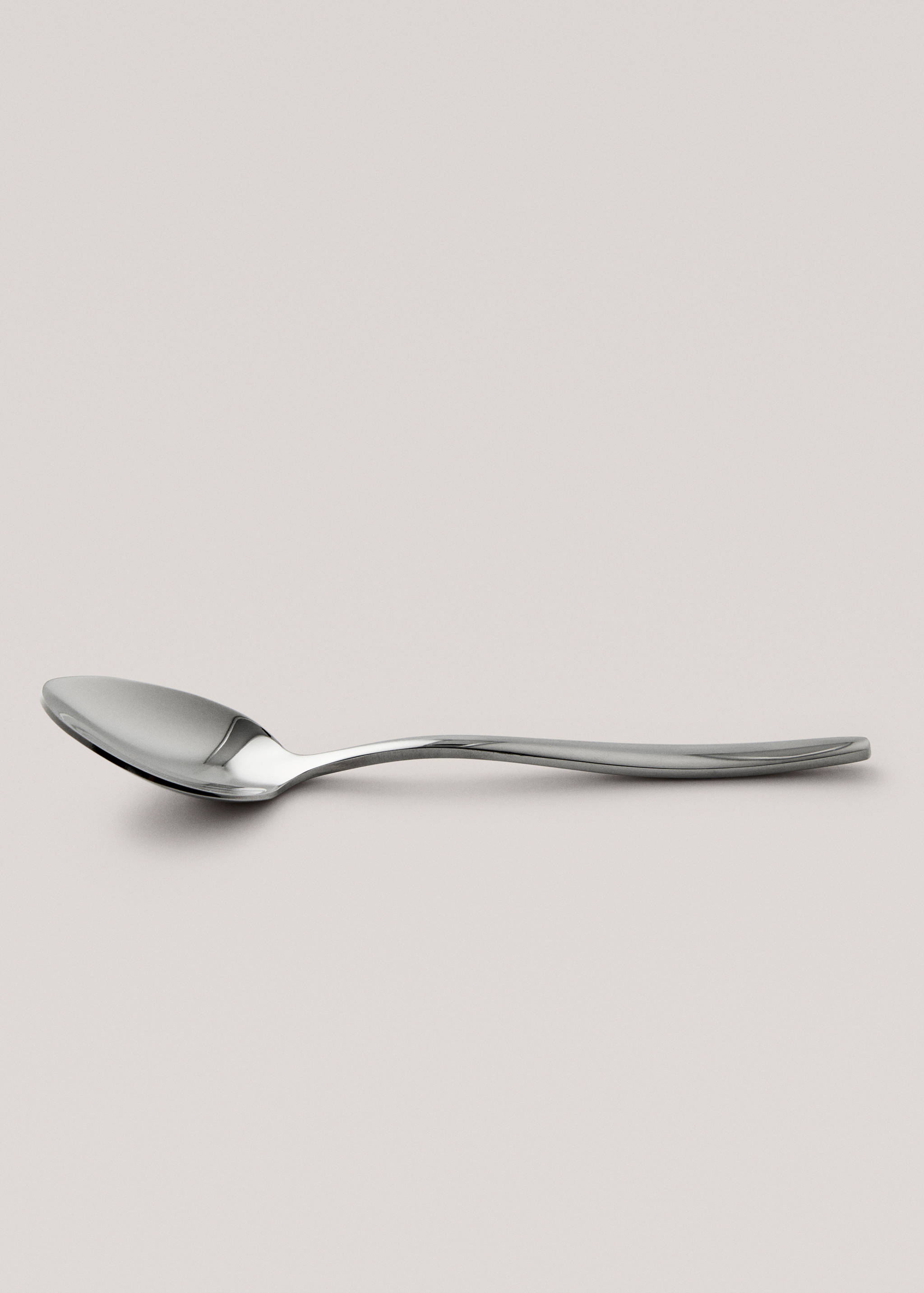Set of 4 stainless steel dessert spoons with slim handles - Details of the article 1