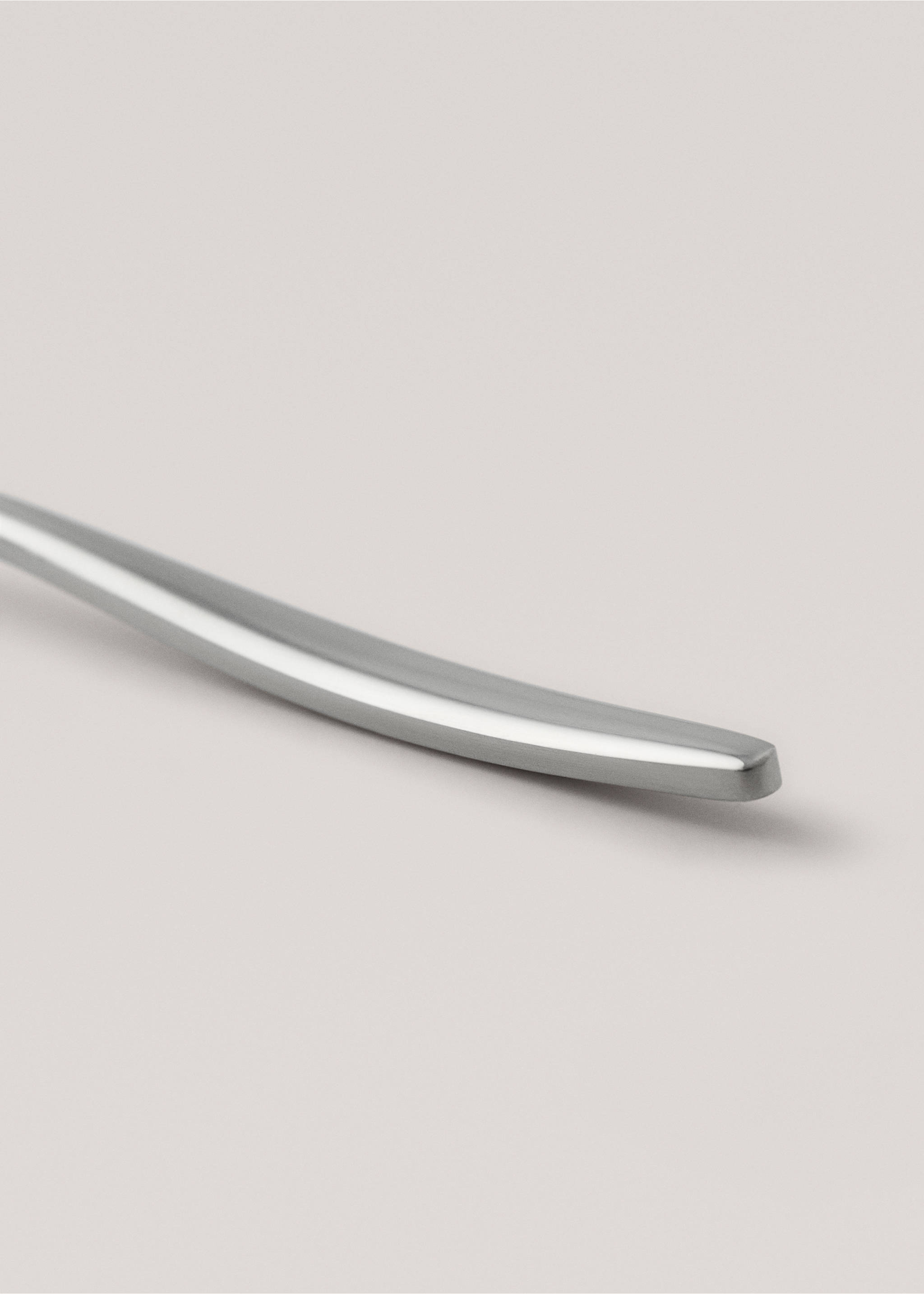 Set of 4 stainless steel dessert spoons with slim handles - Details of the article 2, Silver. Ref: 27123352-00.