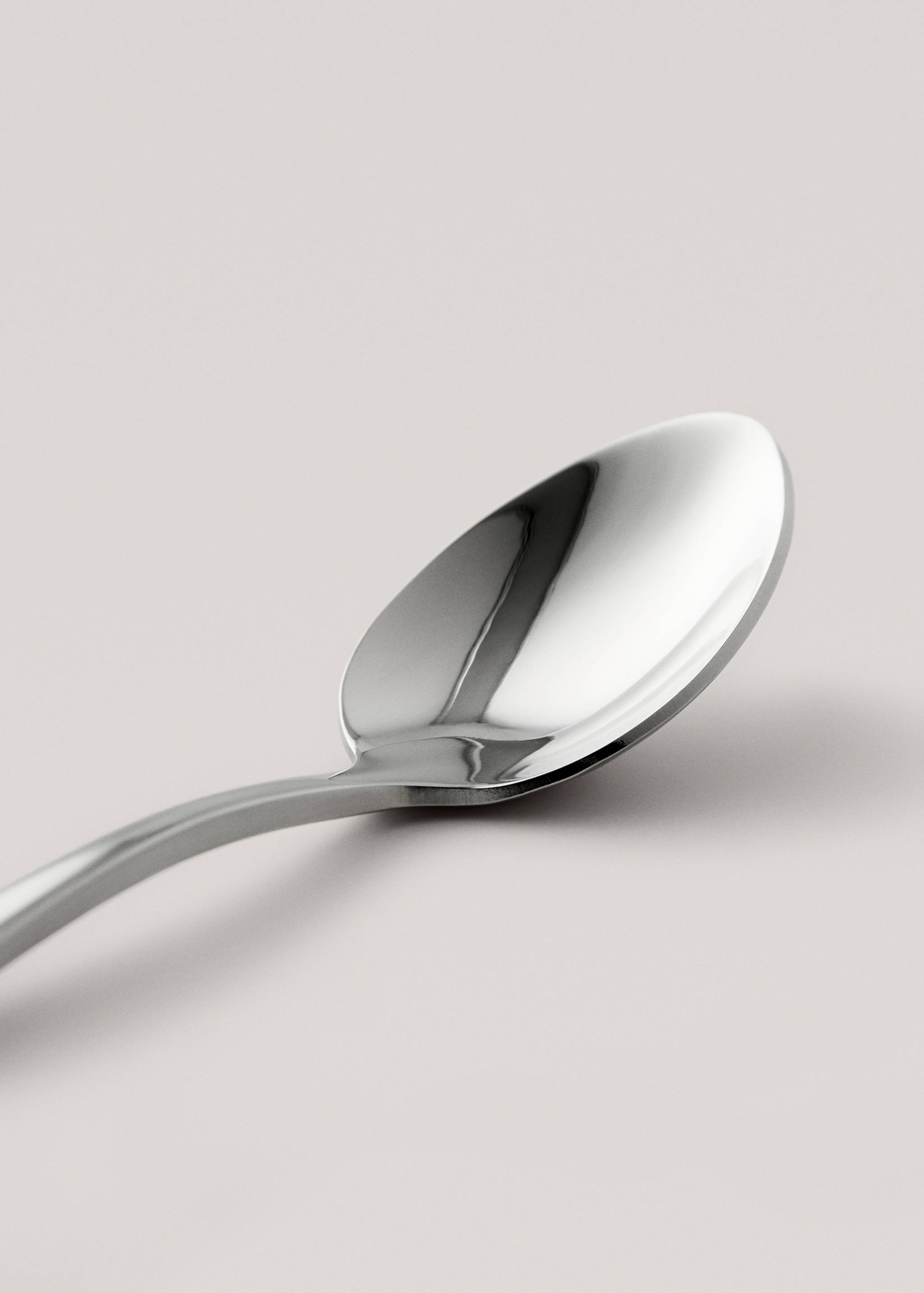 Set of 4 stainless steel dessert spoons with slim handles - Details of the article 3