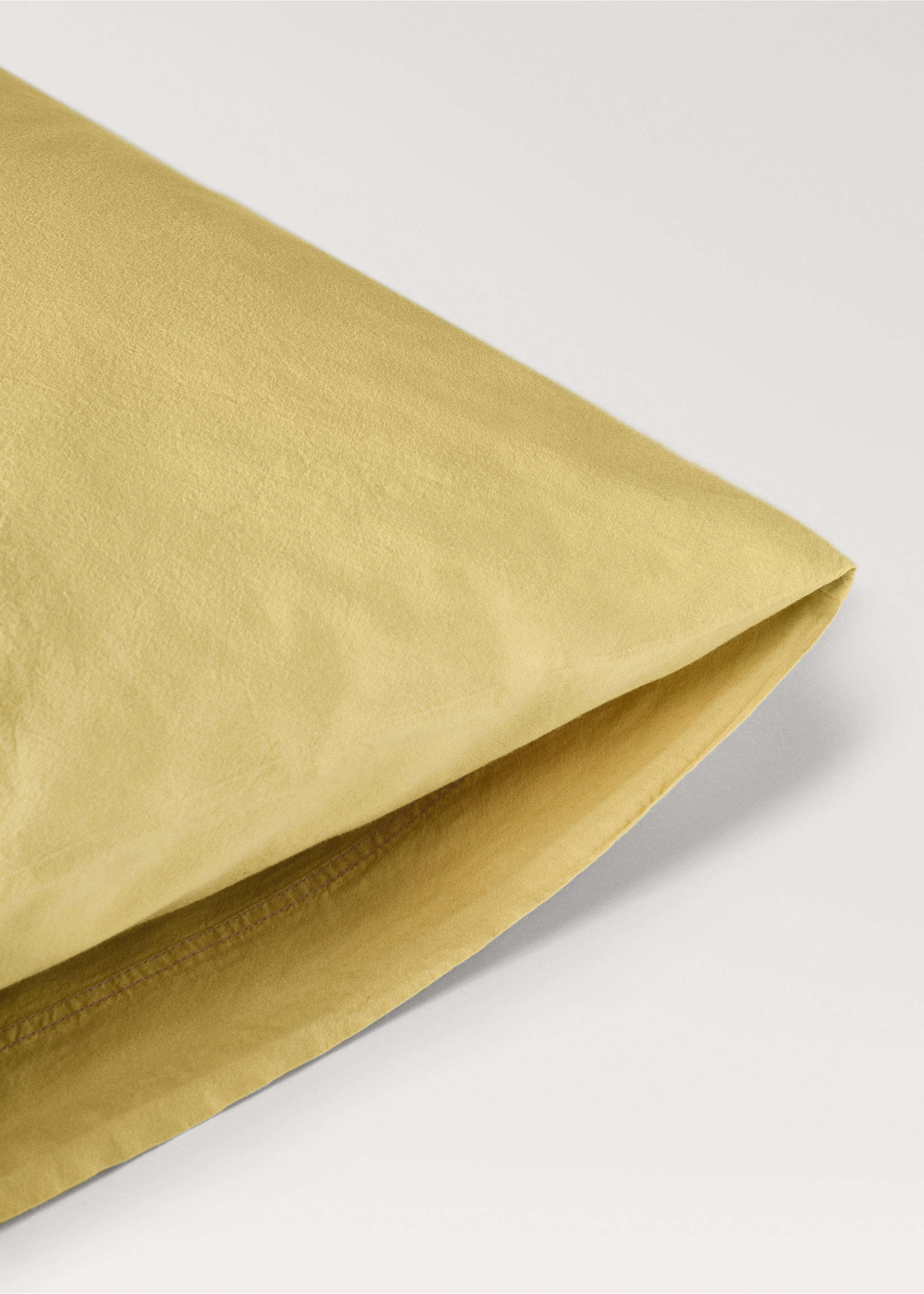 Çocuk için yıkanmış pamuklu çift dikiş yastık kılıfı 60x60 cm - Ürün detayı 1, Hardal Rengi. Ref: 27133349-00.