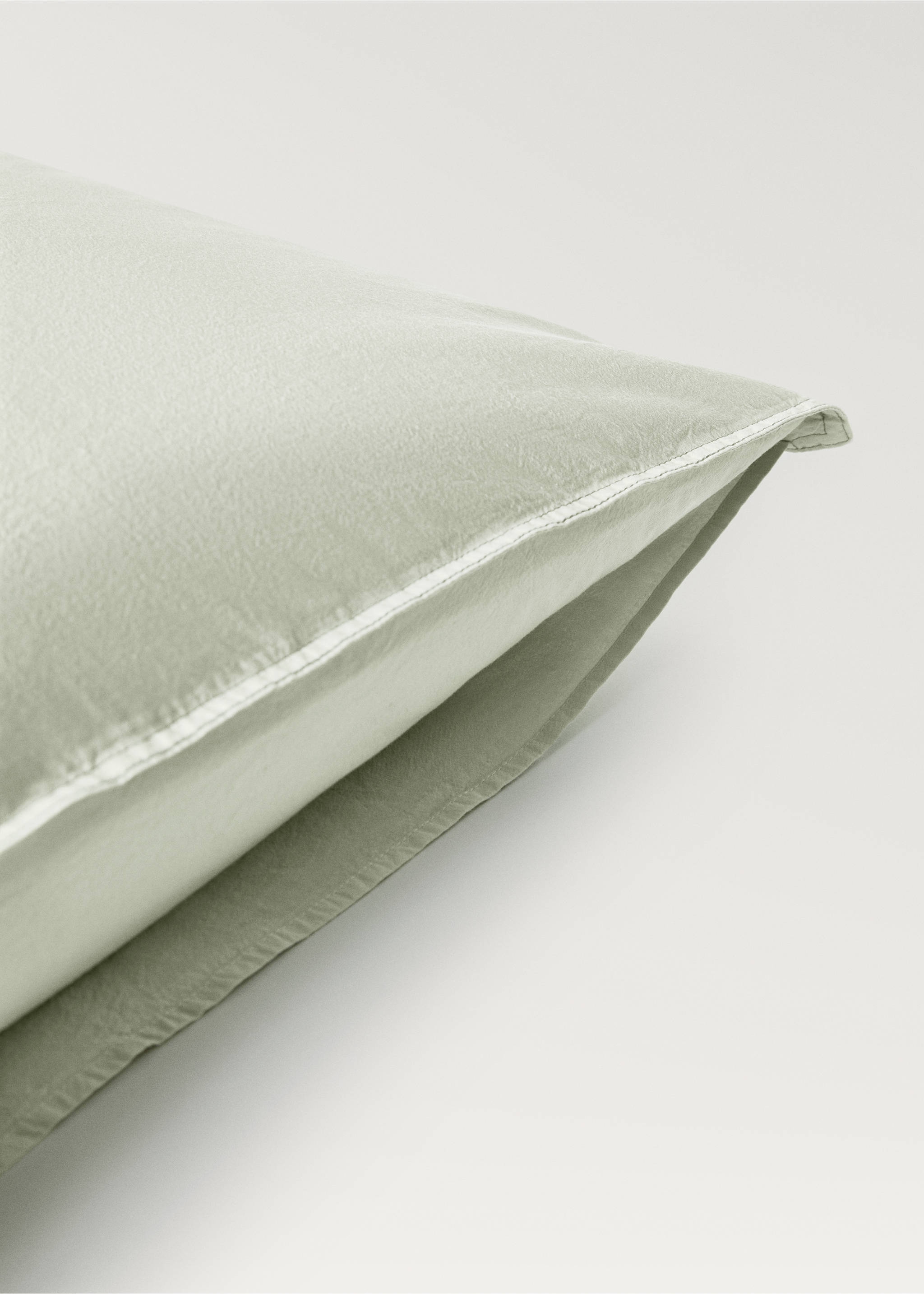 Children's washed cotton double-stitched pillowcase 60x60 cm - Details of the article 2, Forest Green. Ref: 27133349-00.