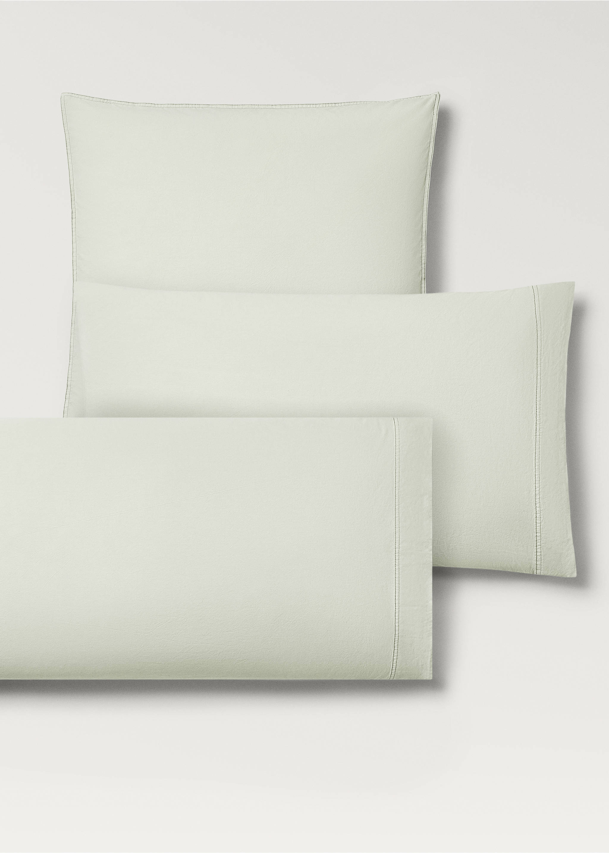 Children's washed cotton double-stitched pillowcase 60x60 cm - Details of the article 3, Forest Green. Ref: 27133349-00.