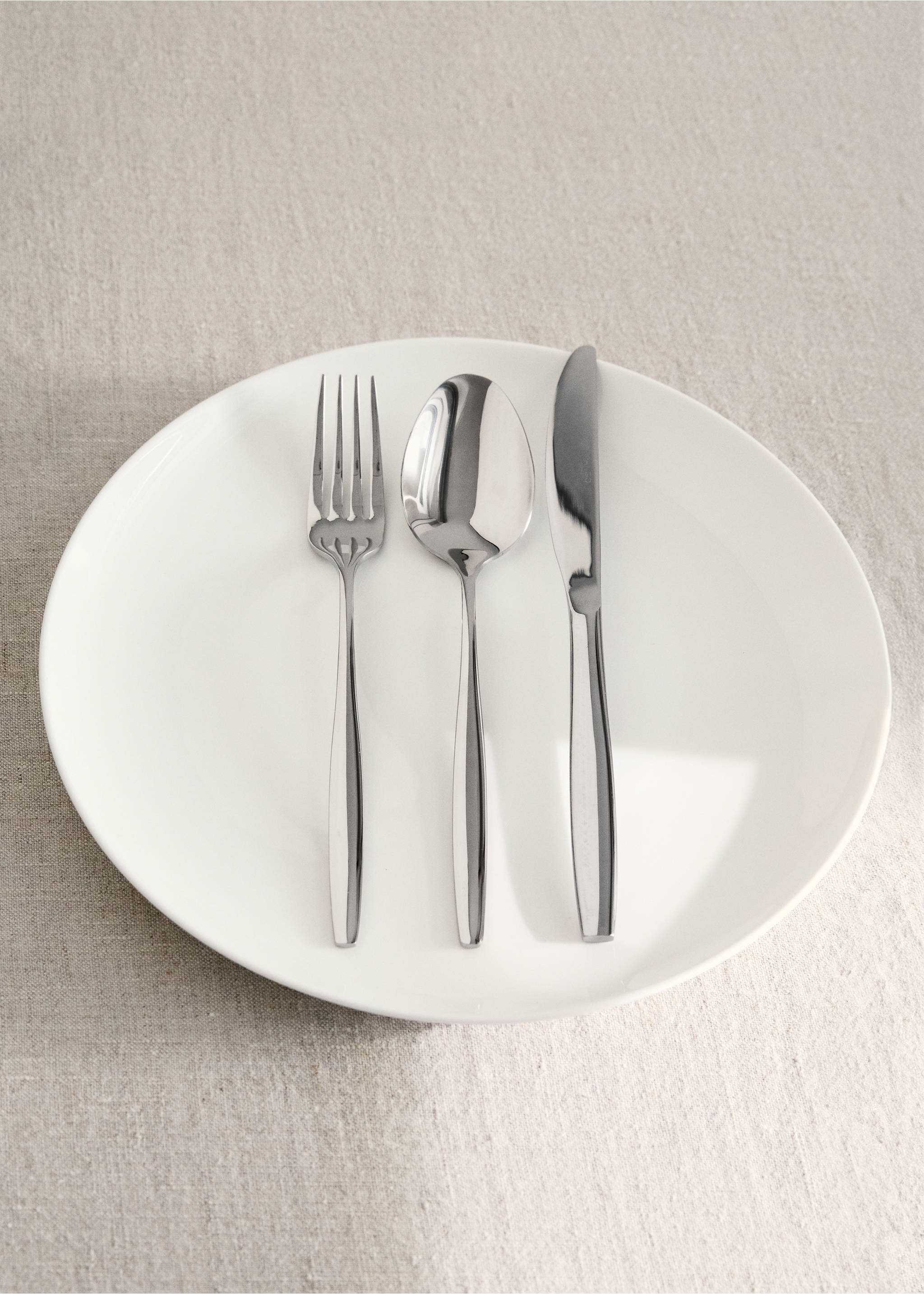 3-piece cutlery set in stainless steel with slim handles - Details of the article 7, Silver. Ref: 27133351-00.