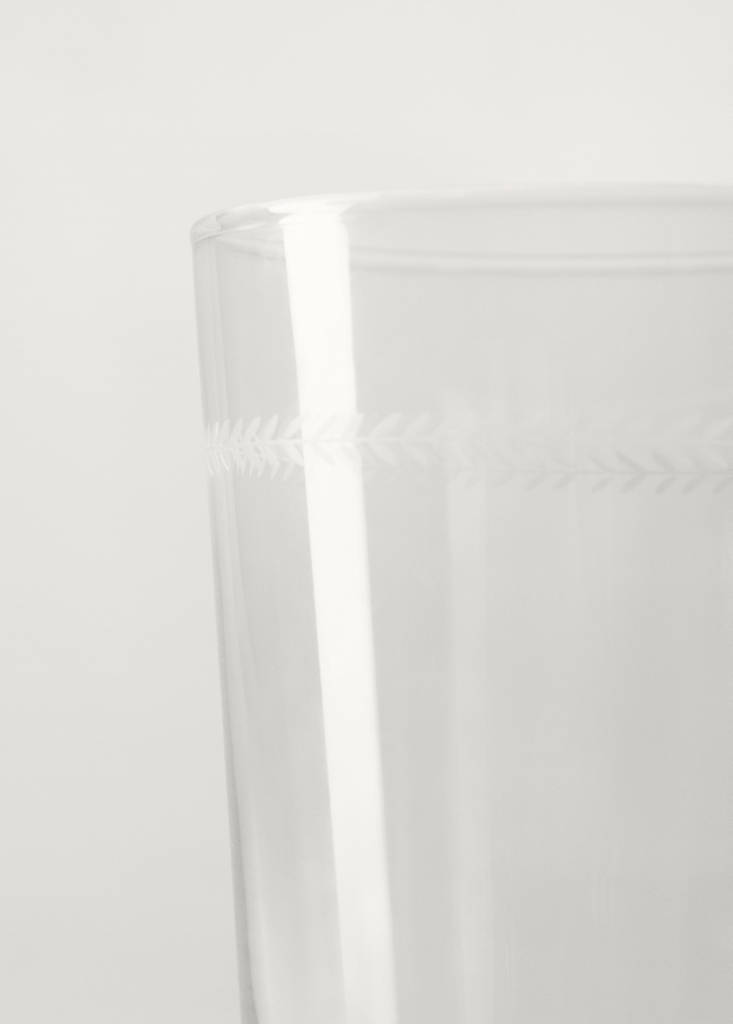 Medium glass with herringbone detail — Ice Grey