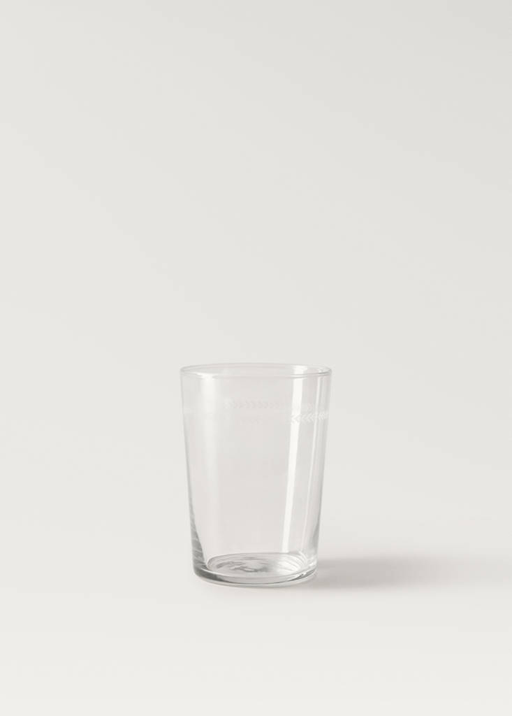Medium glass with herringbone detail — Ice Grey