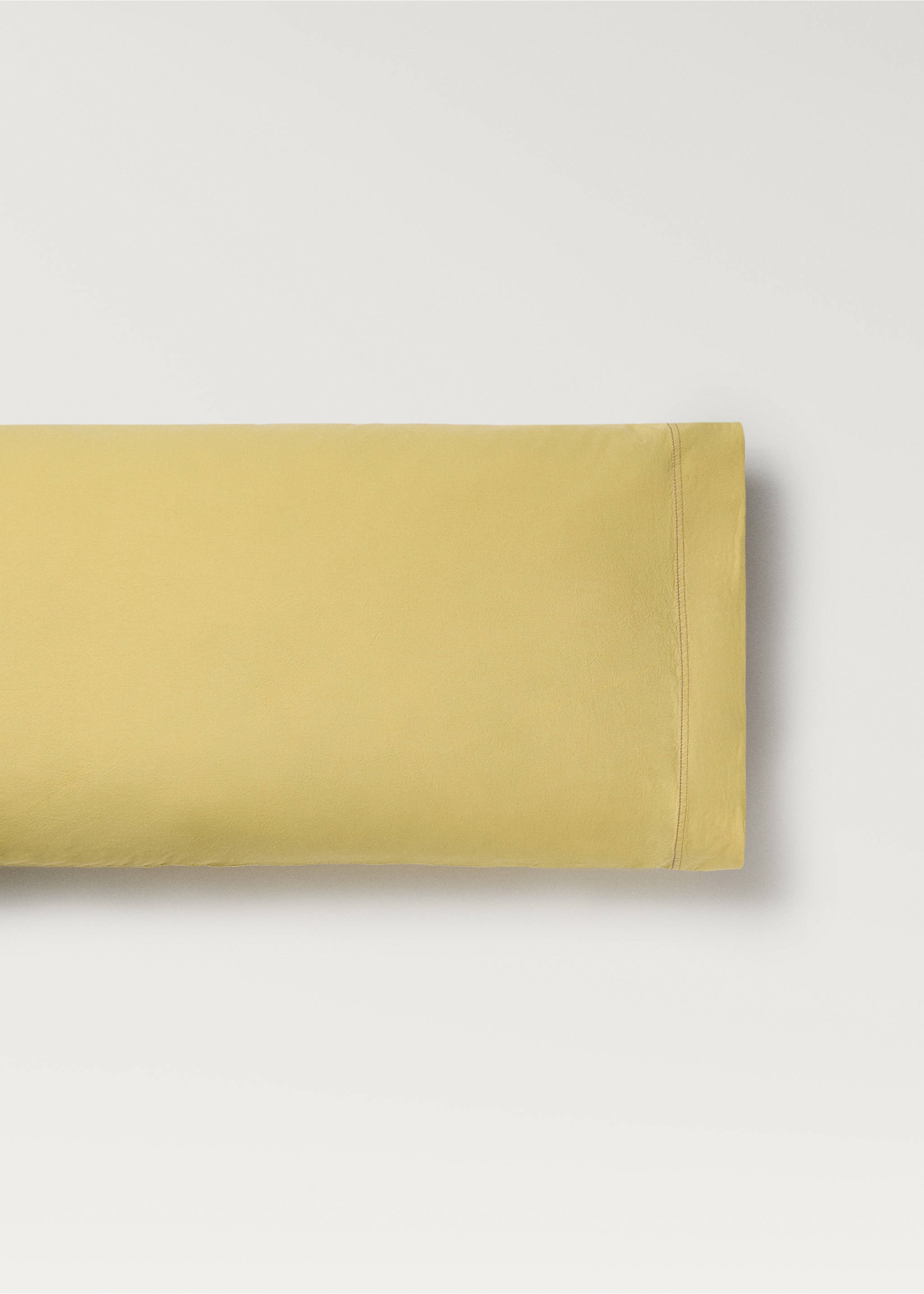 Çocuk için yıkanmış pamuklu çift dikiş yastık kılıfı  45x110 cm - Modelsiz ürün, Hardal Rengi. Ref: 27143346-00.