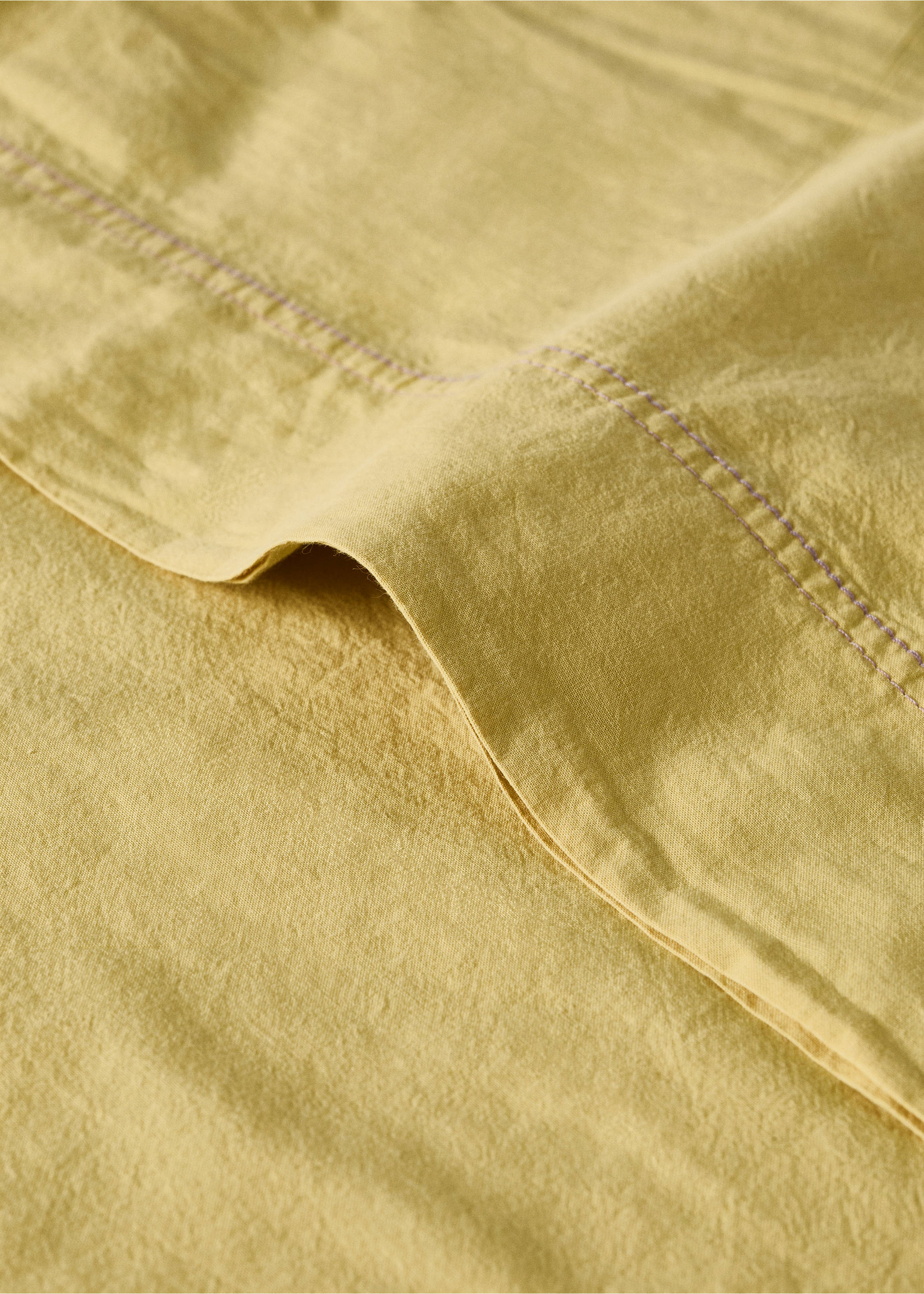 Çocuk için yıkanmış pamuklu çift dikiş yastık kılıfı  45x110 cm - Ürün detayı 2, Hardal Rengi. Ref: 27143346-00.