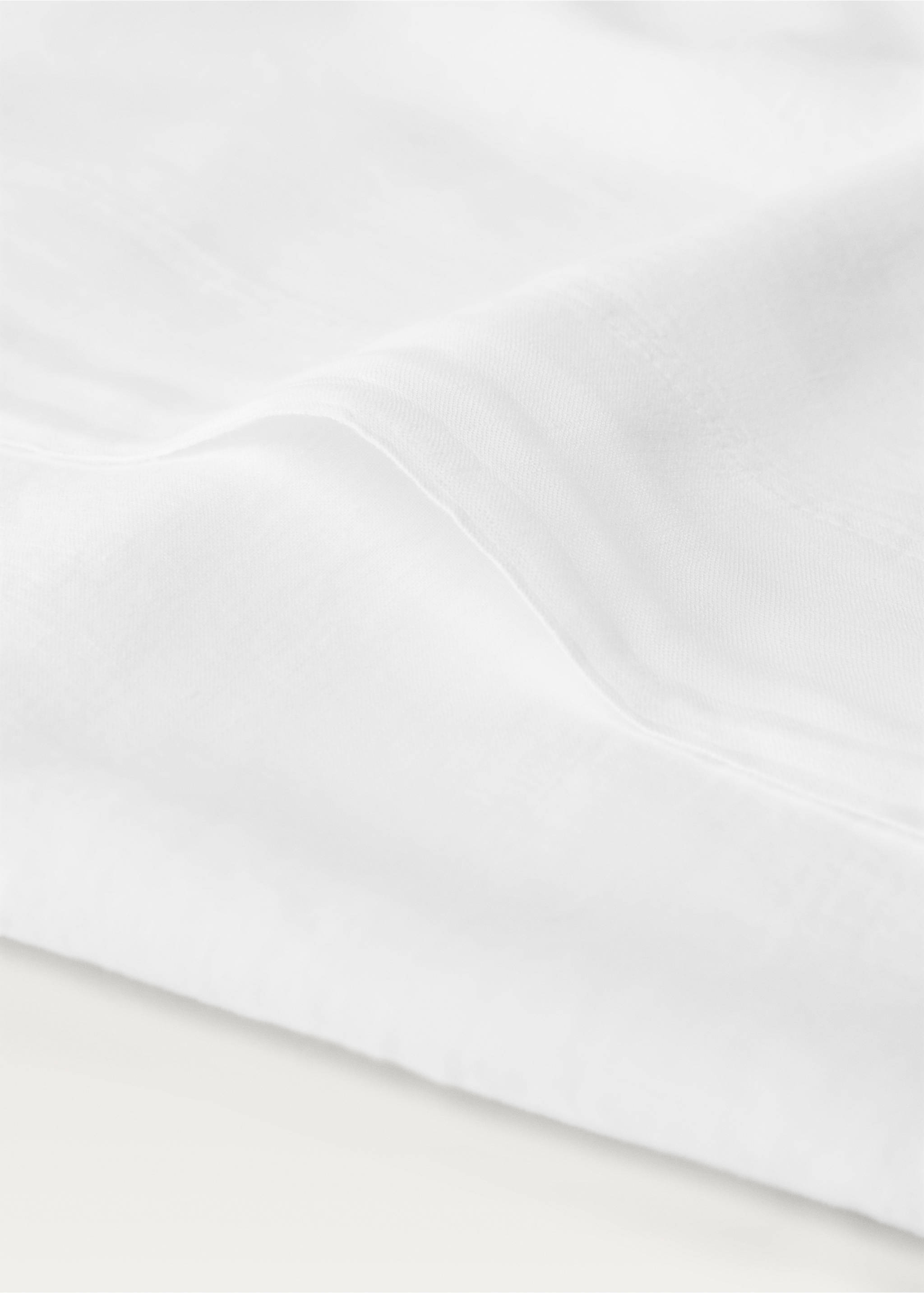 Washed linen top sheet for 150/160 cm bed - Details of the article 1, White. Ref: 27147197-00.