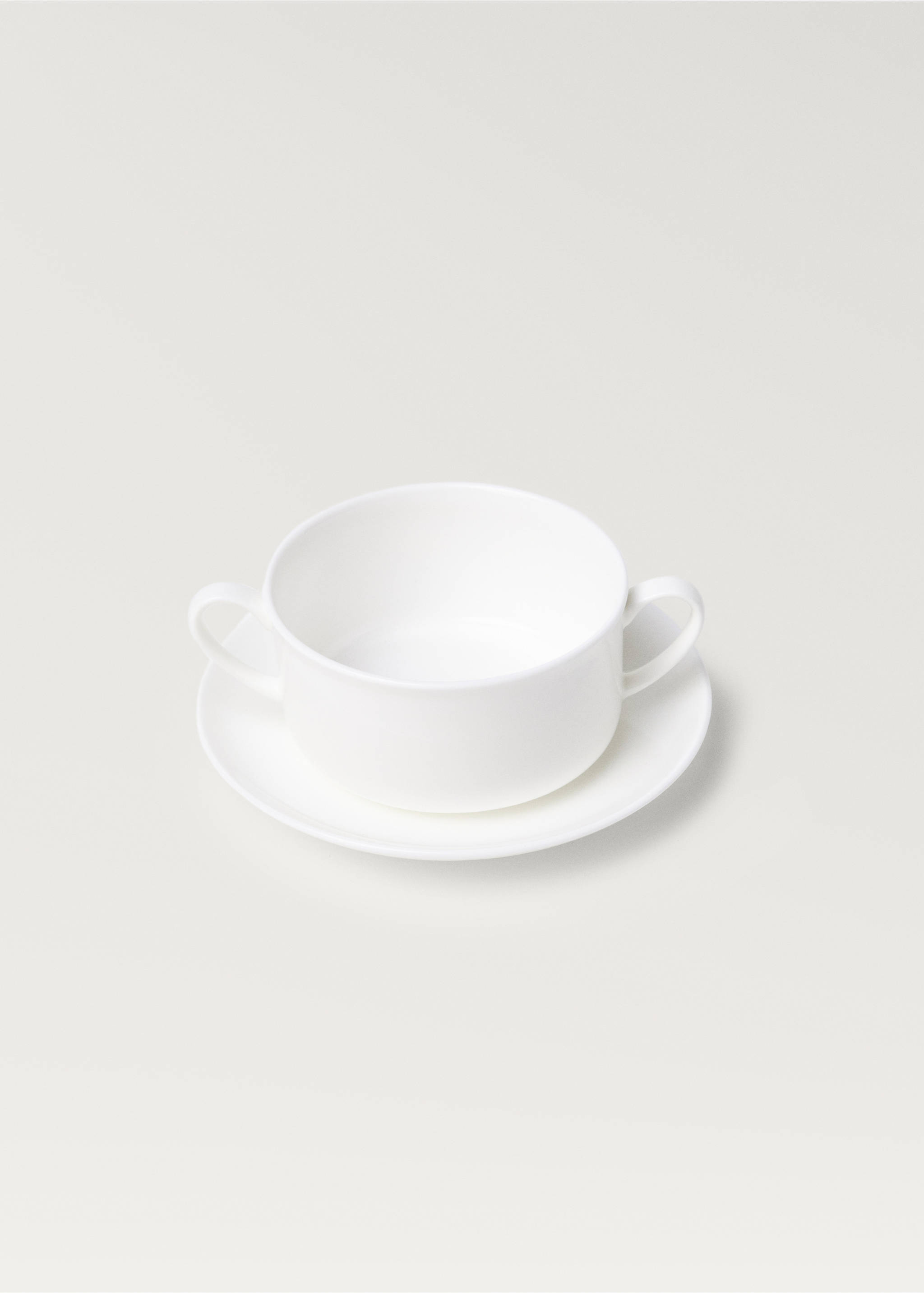 Large mug with bone china plate - Details of the article 1, Off White. Ref: 27152937-00.