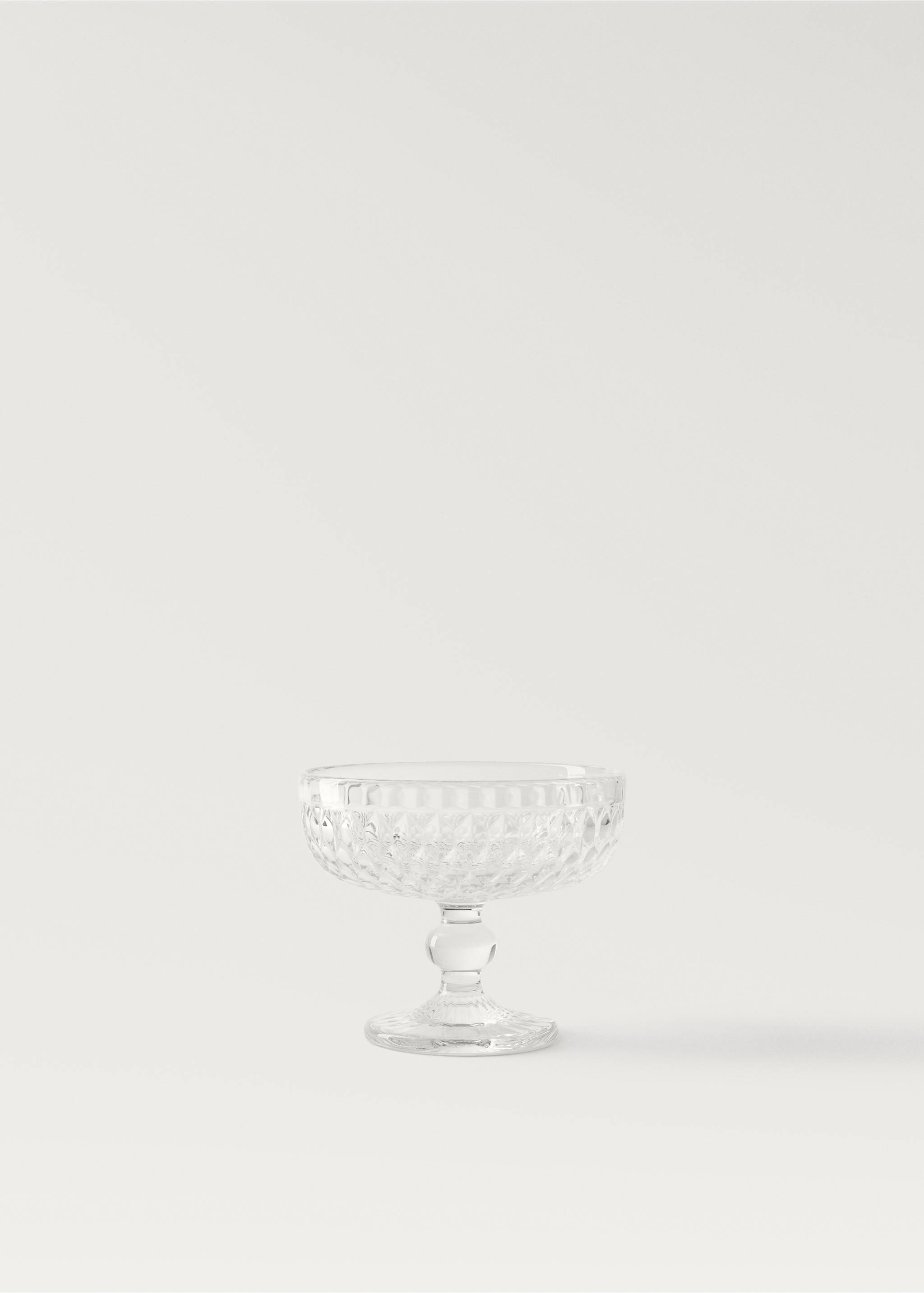 Geometric embossed-glass ice cream glass - Article without model, Ice Grey. Ref: 27152938-00.