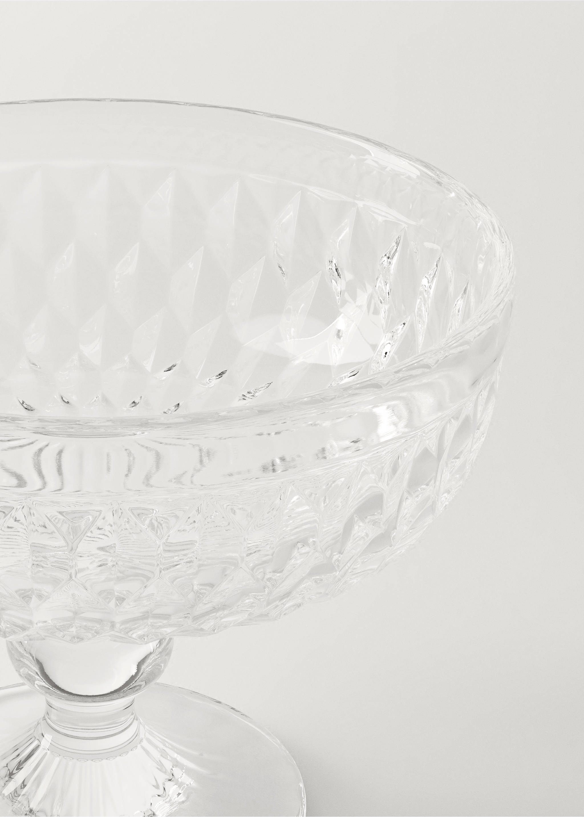 Geometric embossed-glass ice cream glass - Details of the article 1, Ice Grey. Ref: 27152938-00.