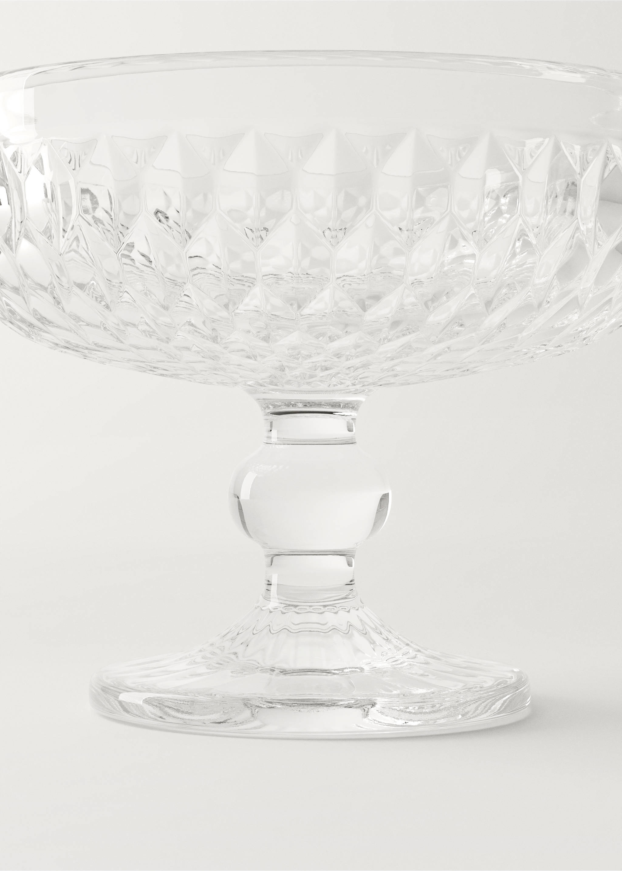 Geometric embossed-glass ice cream glass - Details of the article 2, Ice Grey. Ref: 27152938-00.