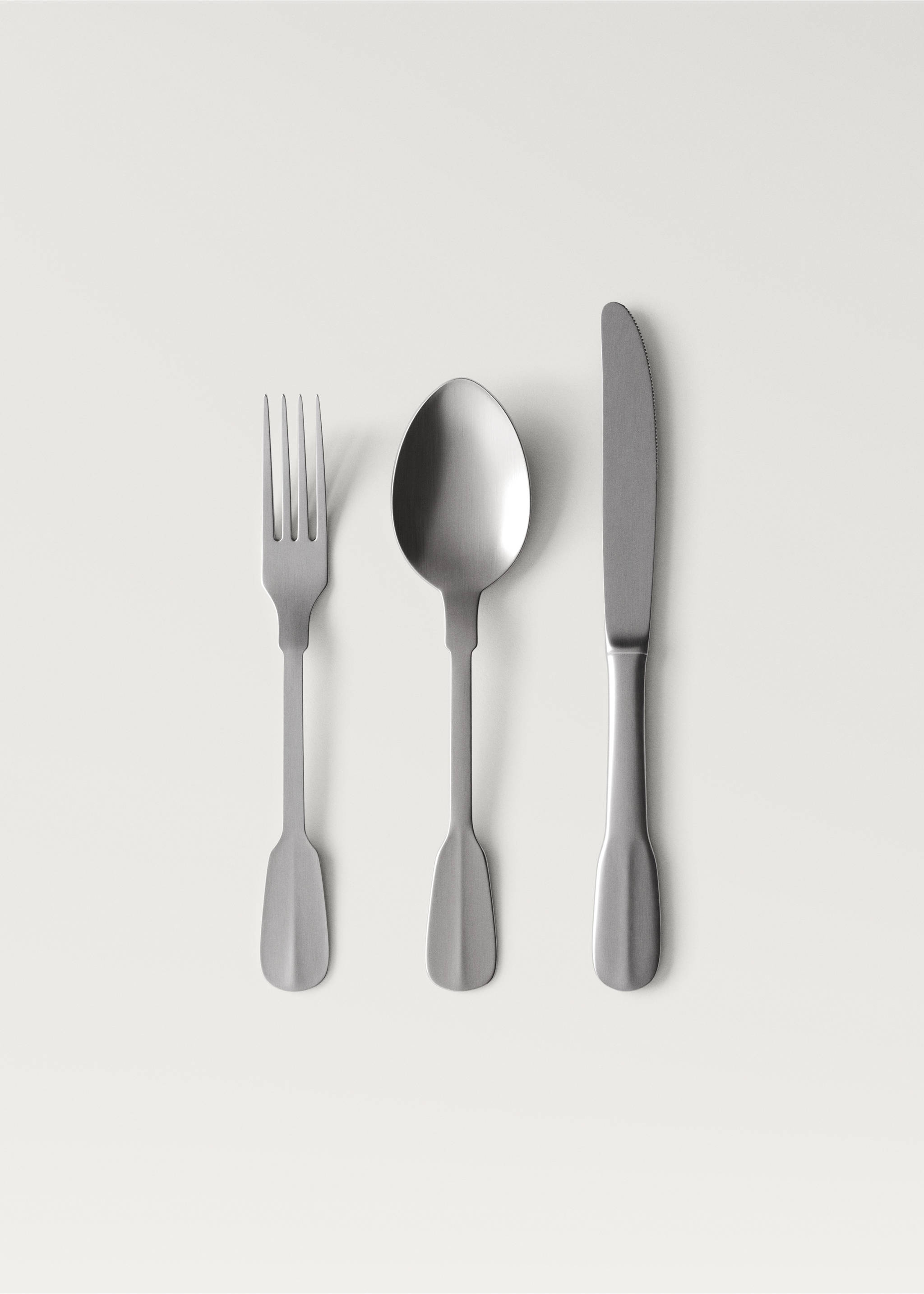 3-piece cutlery set in stainless steel with a matte silver finish - Article without model, Silver. Ref: 27153349-00.