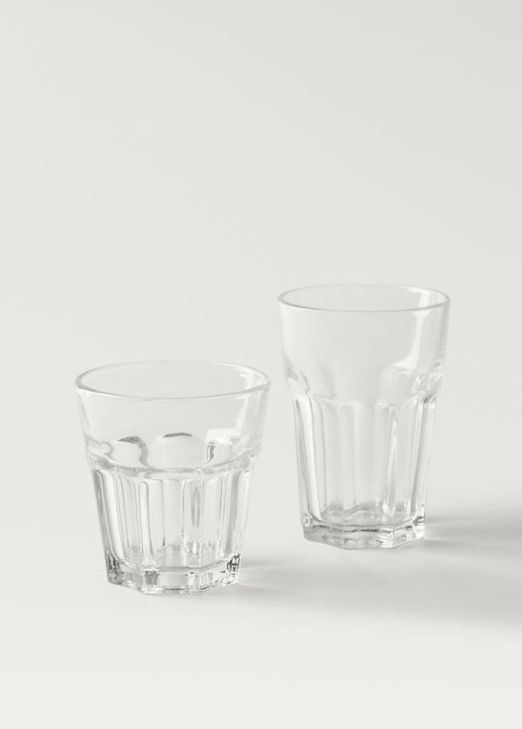 Small embossed glass — Ice Grey