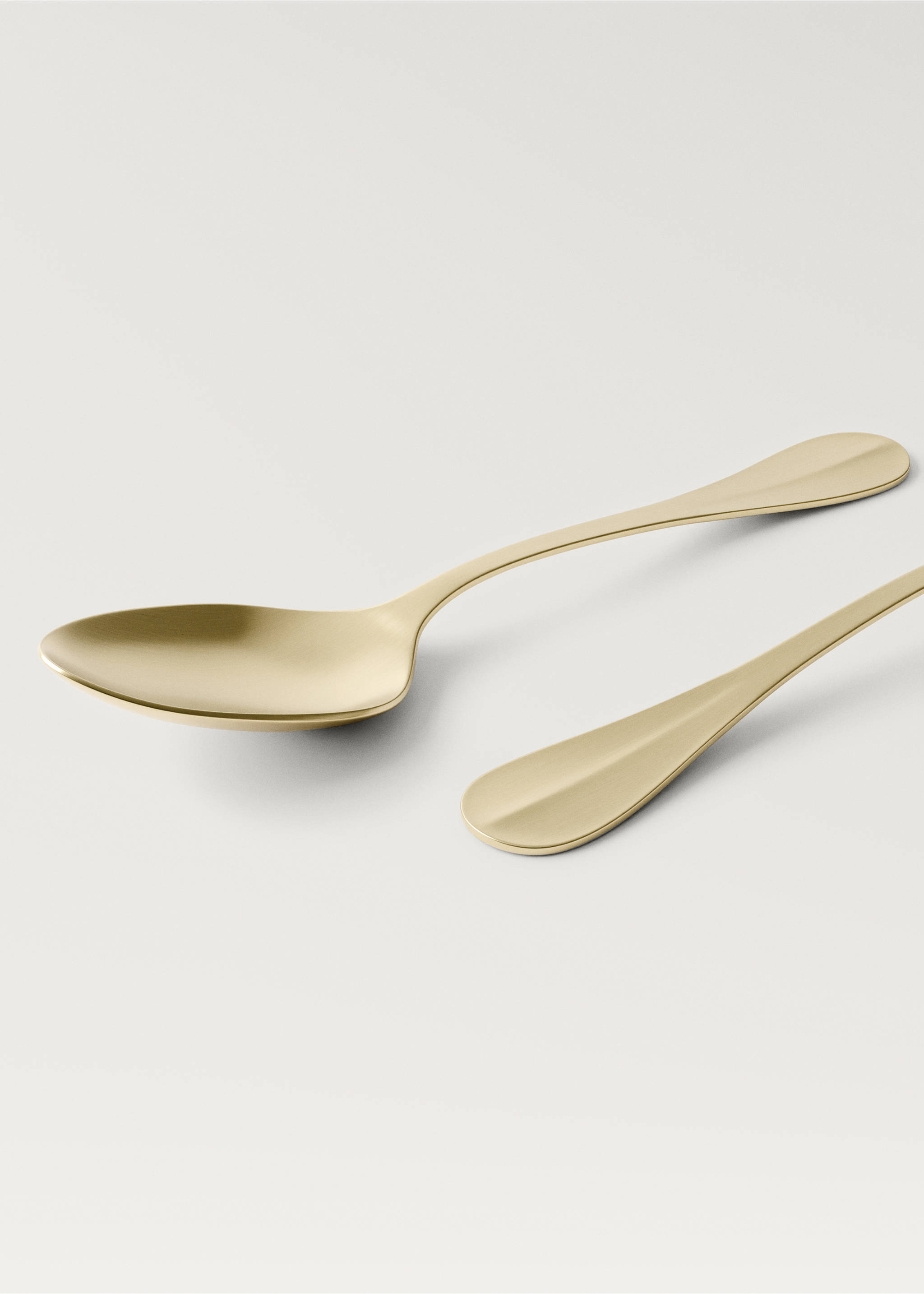 Set of 4 stainless steel dessert spoons with gold finish - Details of the article 1, Gold. Ref: 27163346-00.