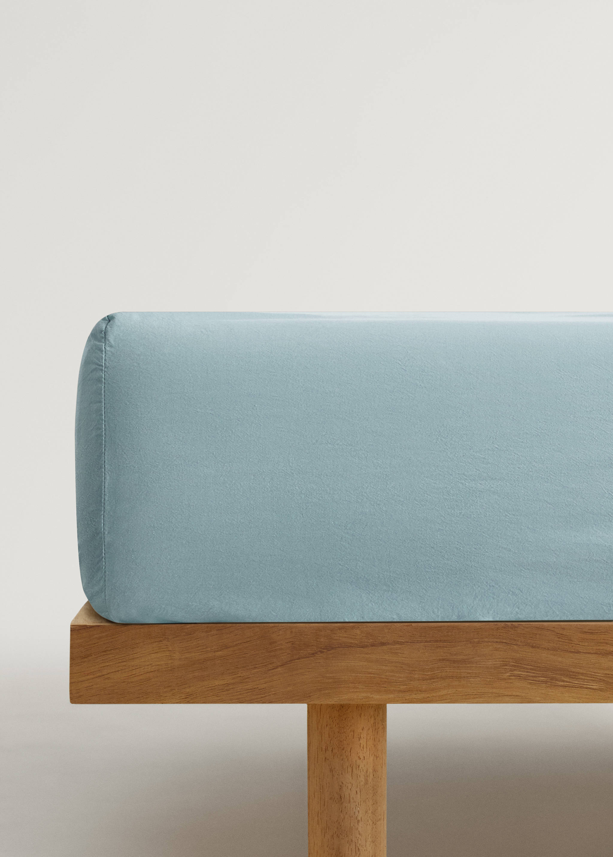 Children's washed cotton fitted sheet for 90 cm bed - Article without model