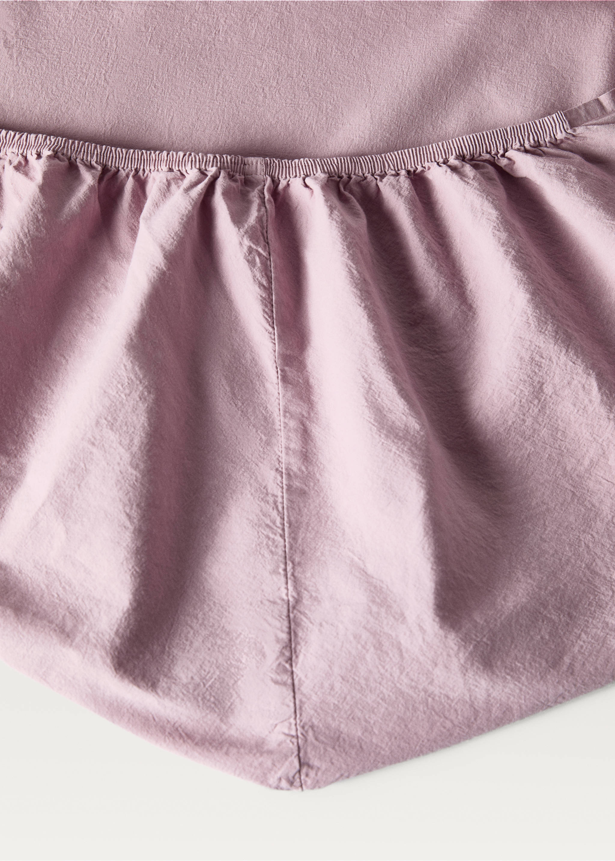 Children's washed cotton fitted sheet for 90 cm bed - Details of the article 1, Lilac. Ref: 27163347-00.