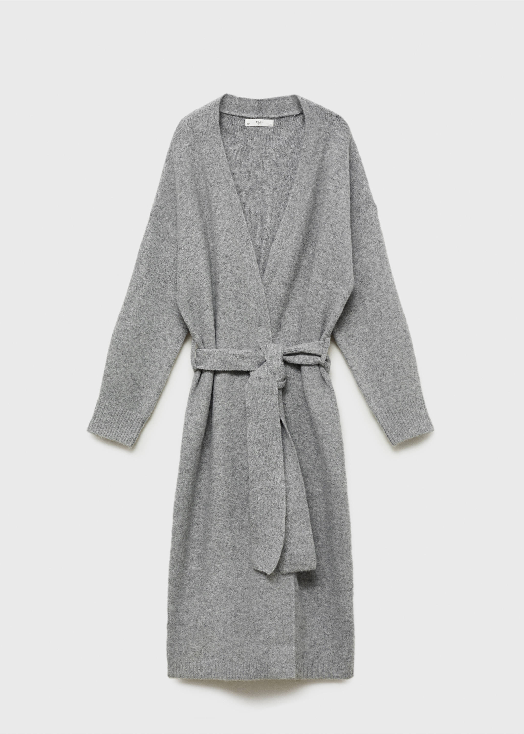 Long knitted cardigan - Article without model, Grey. Ref: 27172934-00.