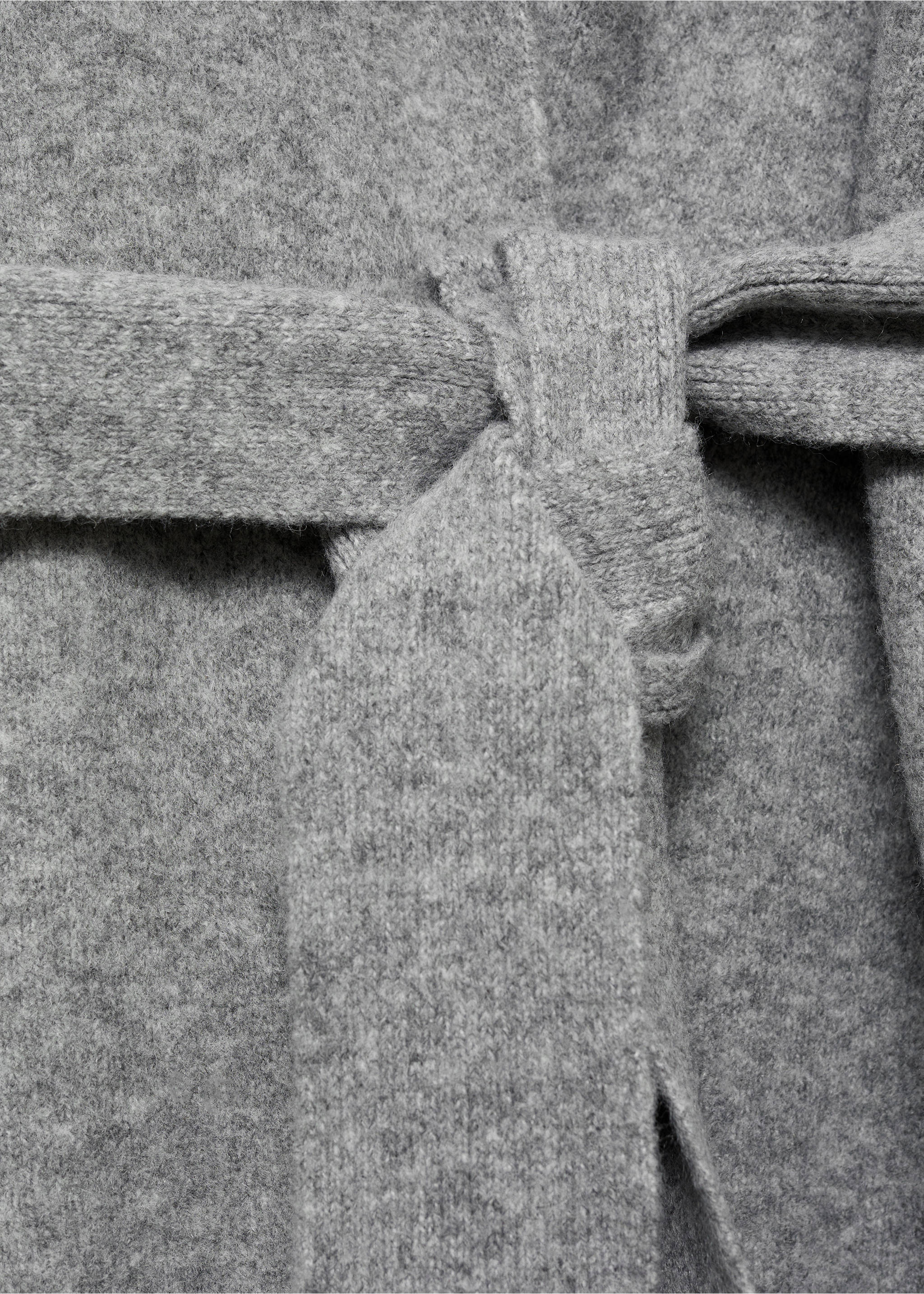 Long knitted cardigan - Details of the article 8, Grey. Ref: 27172934-00.