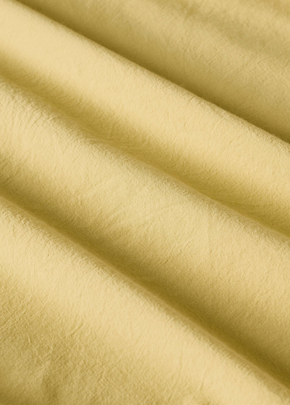 Washed cotton double-stitched fitted sheet for cot — Mustard