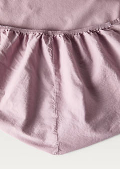 Washed cotton double-stitched fitted sheet for cot — Lilac 1