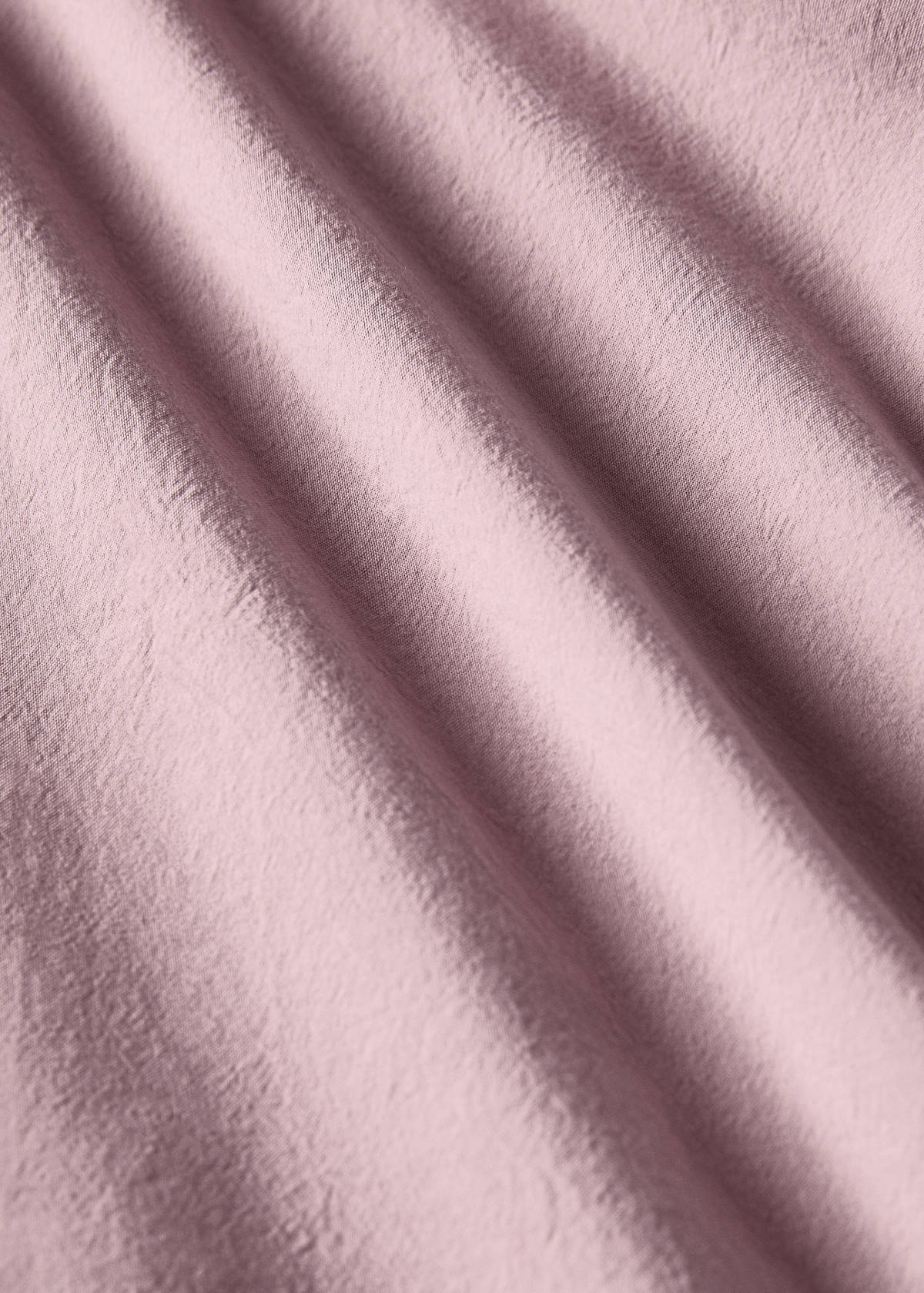 Washed cotton double-stitched fitted sheet for cot — Lilac