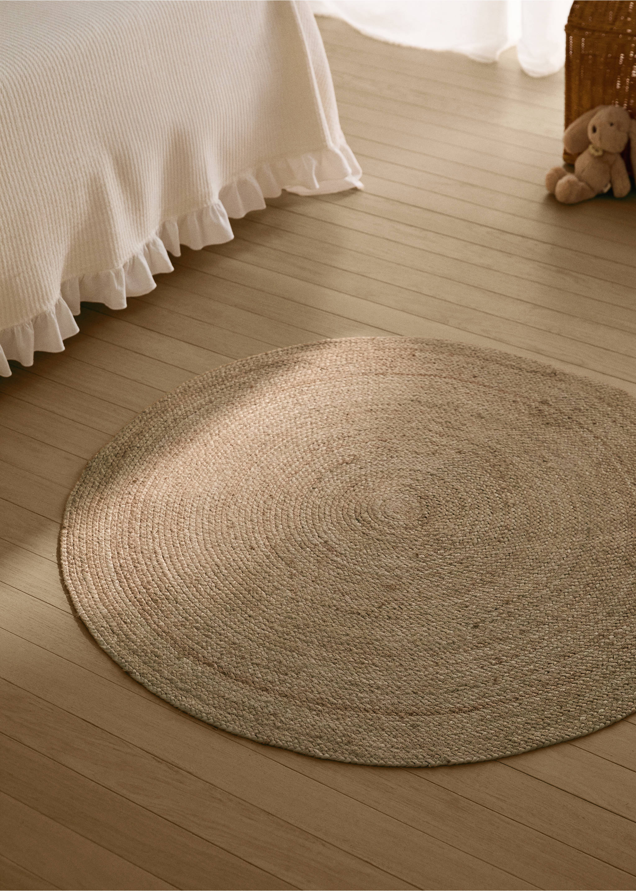 Round jute rug - General plane, Sand. Ref: 27175838-00.