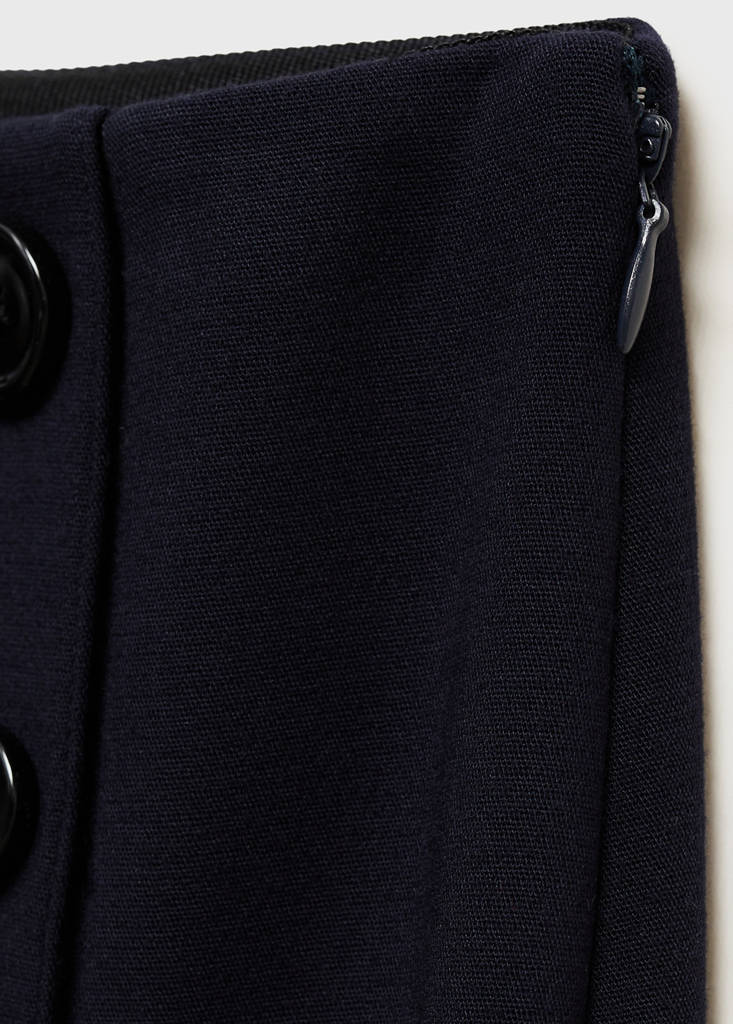 Wide leg trousers with buttons — Dark Navy