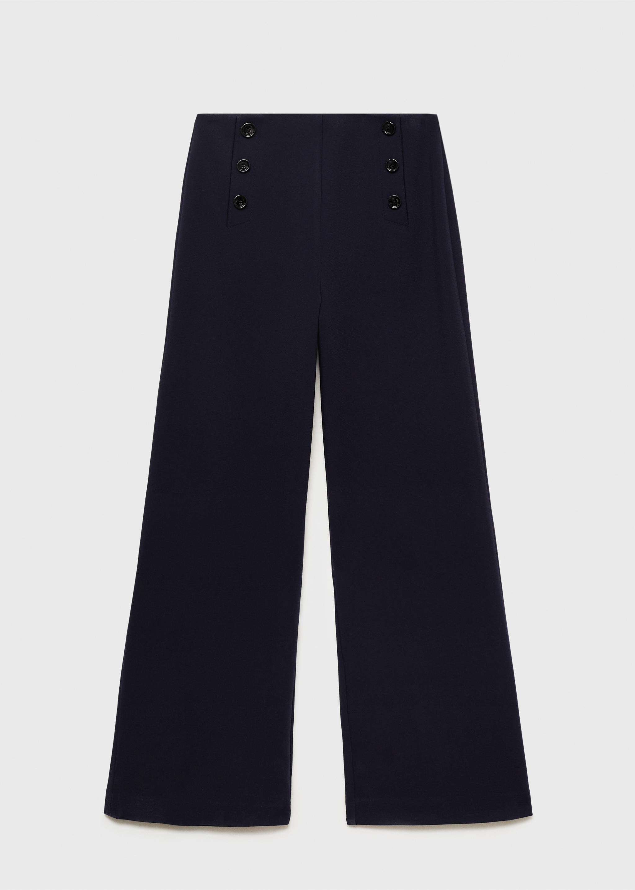 Wide leg trousers with buttons - Article without model, Dark Navy. Ref: 27180650-00.