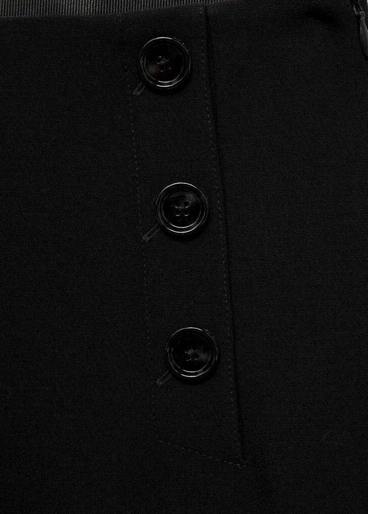 Wide leg trousers with buttons — Black