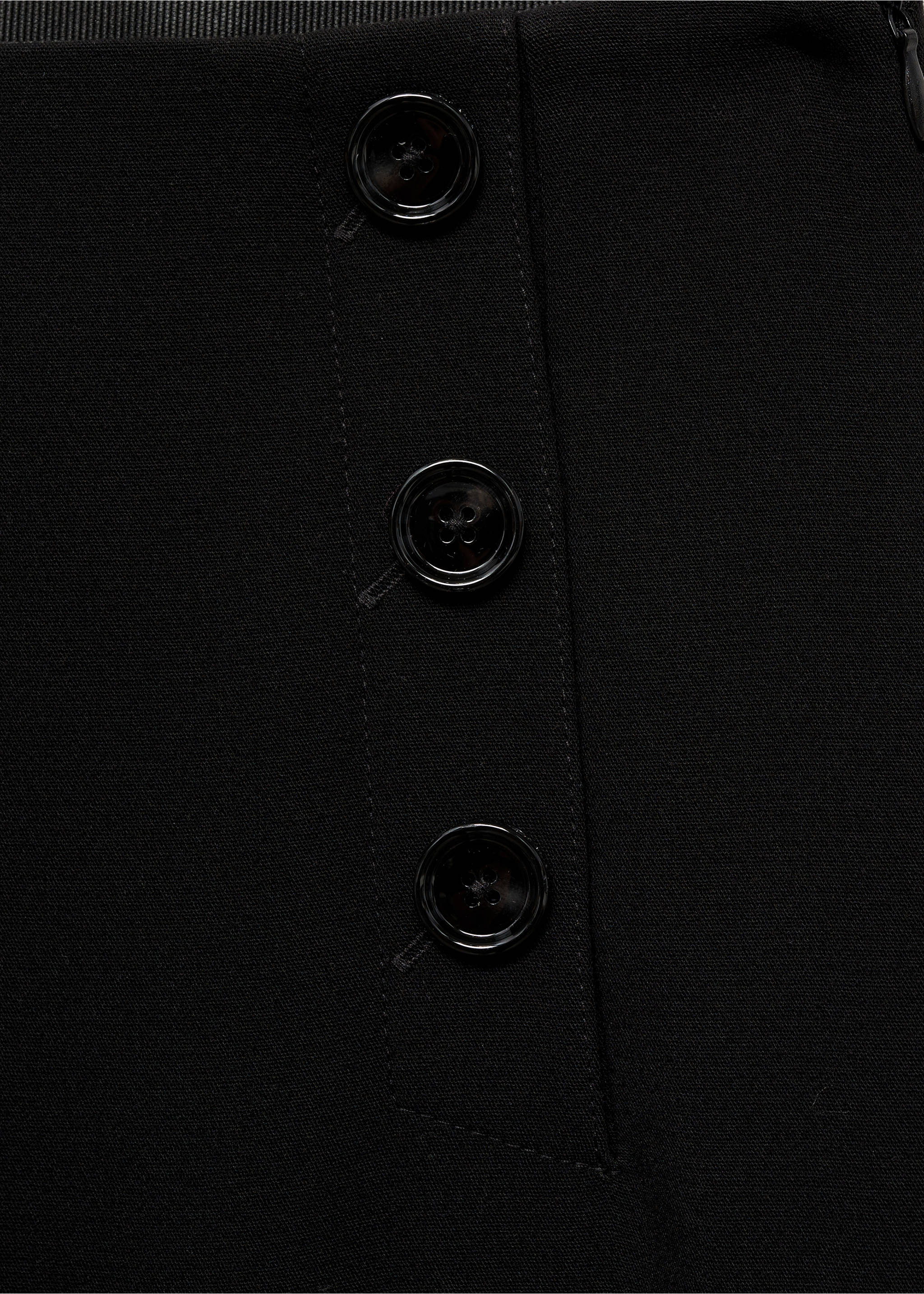 Wide leg trousers with buttons - Details of the article 8, Black. Ref: 27180650-00.