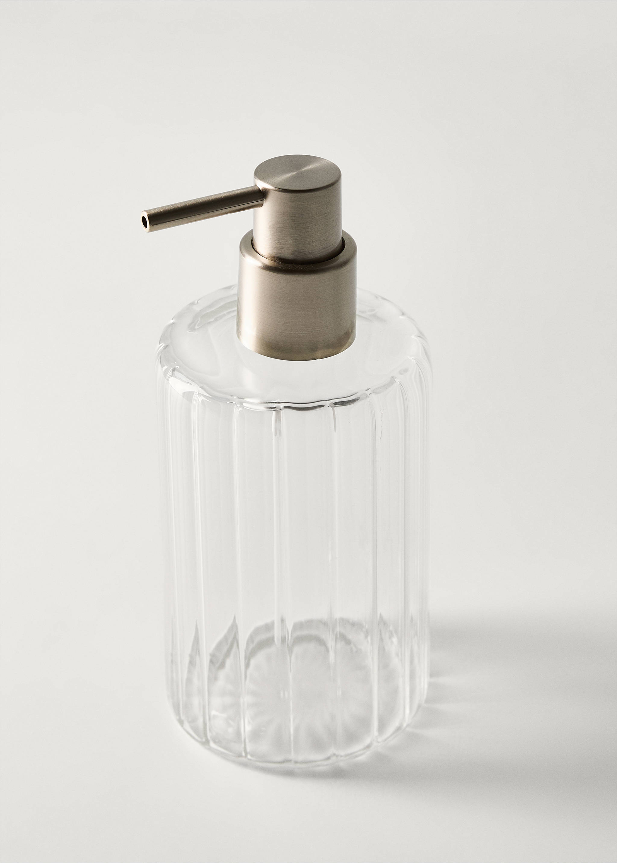 Borosilicate soap dispenser - Details of the article 1, Ice Grey. Ref: 27182936-00.