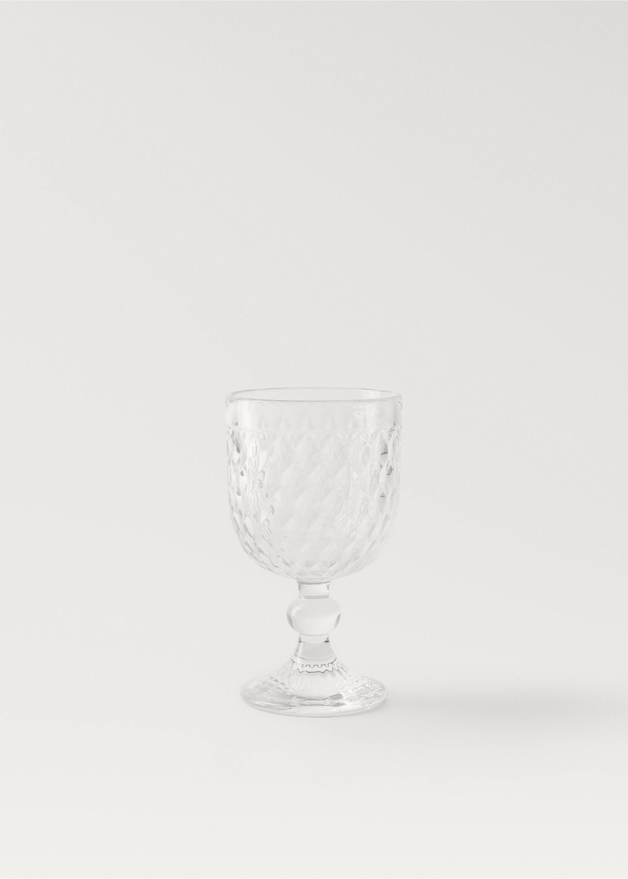 Glass with geometric embossed design - Article without model, Ice Grey. Ref: 27182937-00.