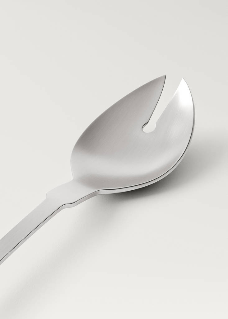 Set of 2 matte steel serving utensils — Silver