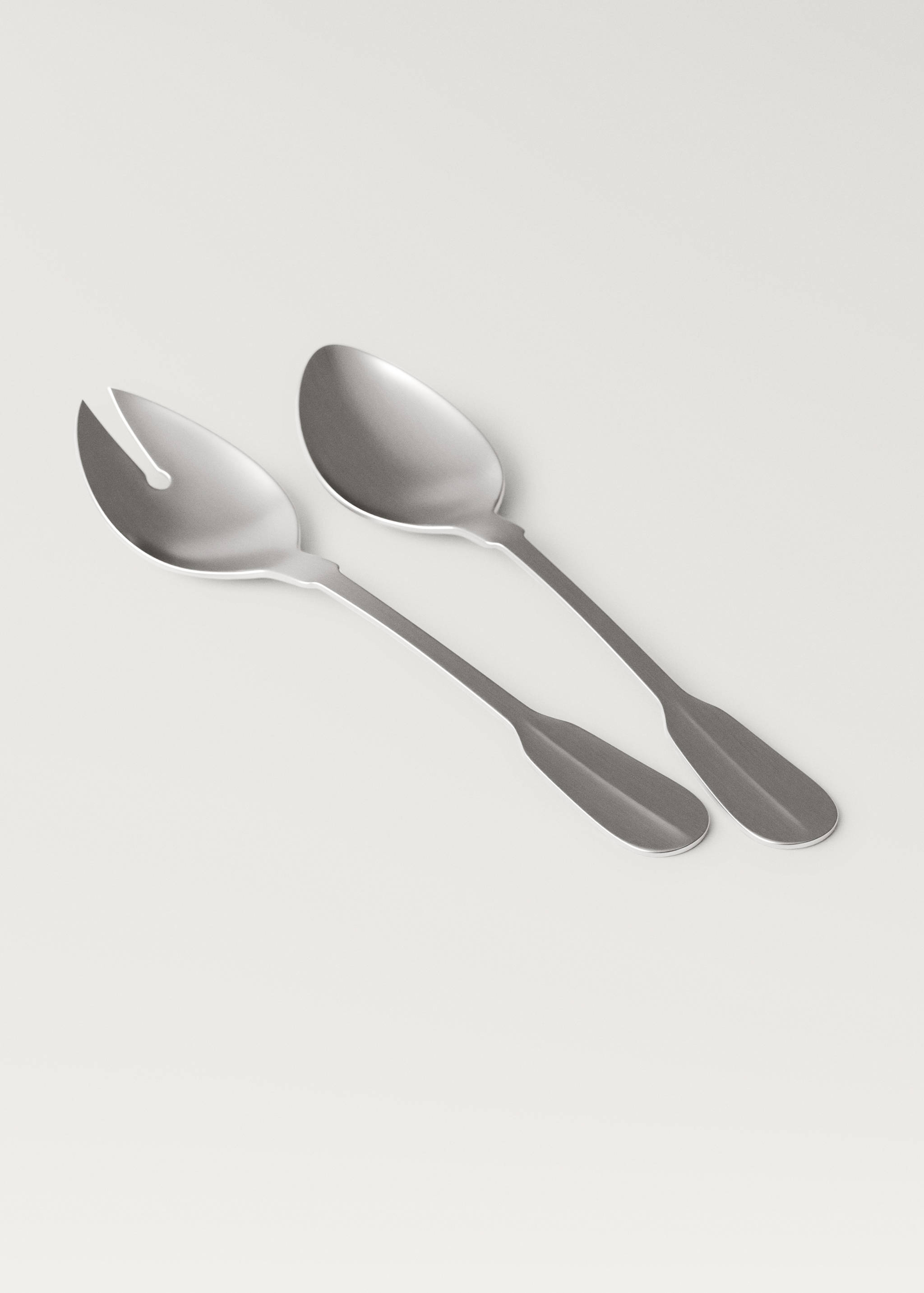 2-piece serving cutlery in stainless steel with matte silver finish - Medium plane