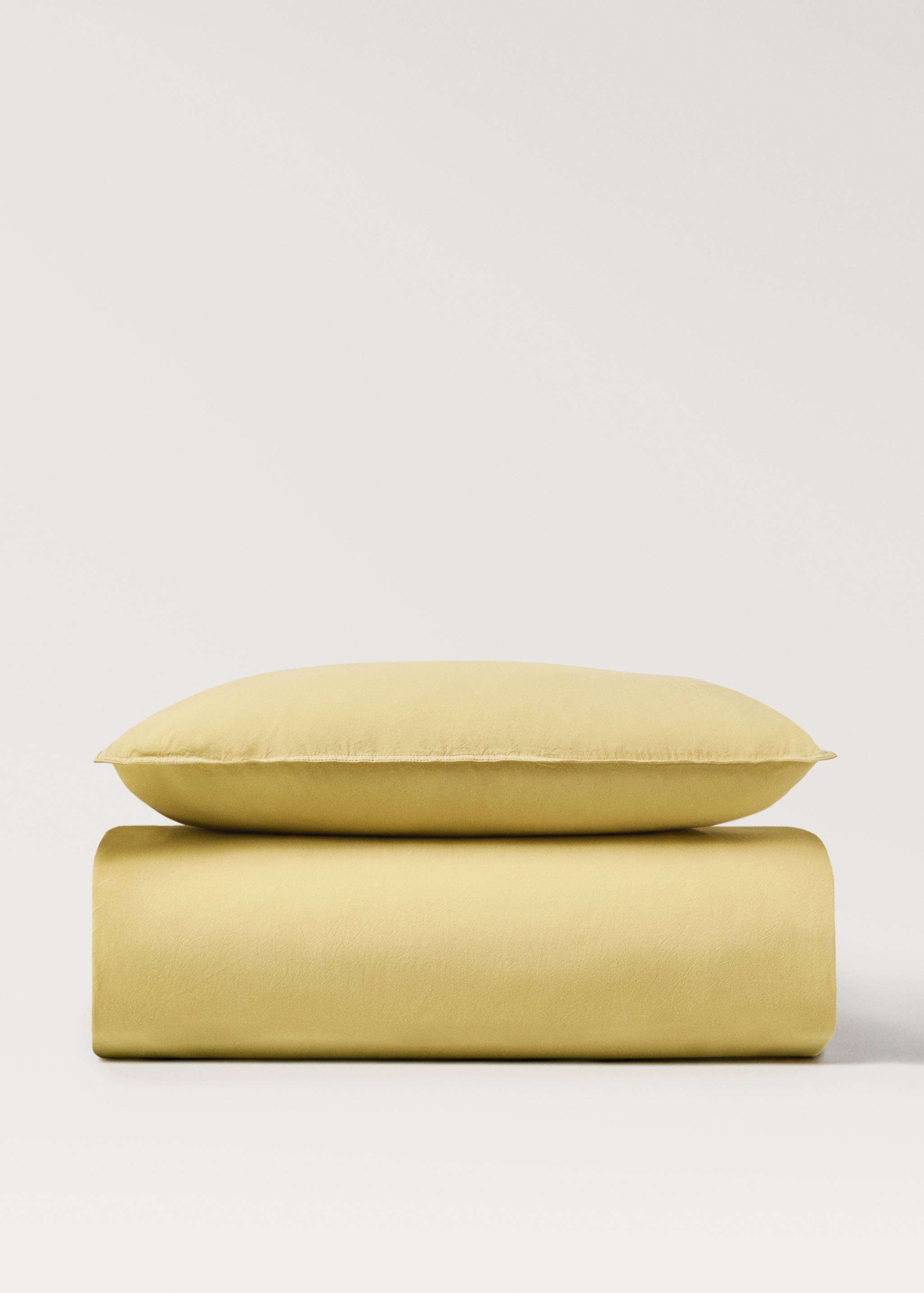 Dubbel doorgestikt dekbedovertrek van gewassen katoen voor kinderbed 90 cm - Artikel zonder model