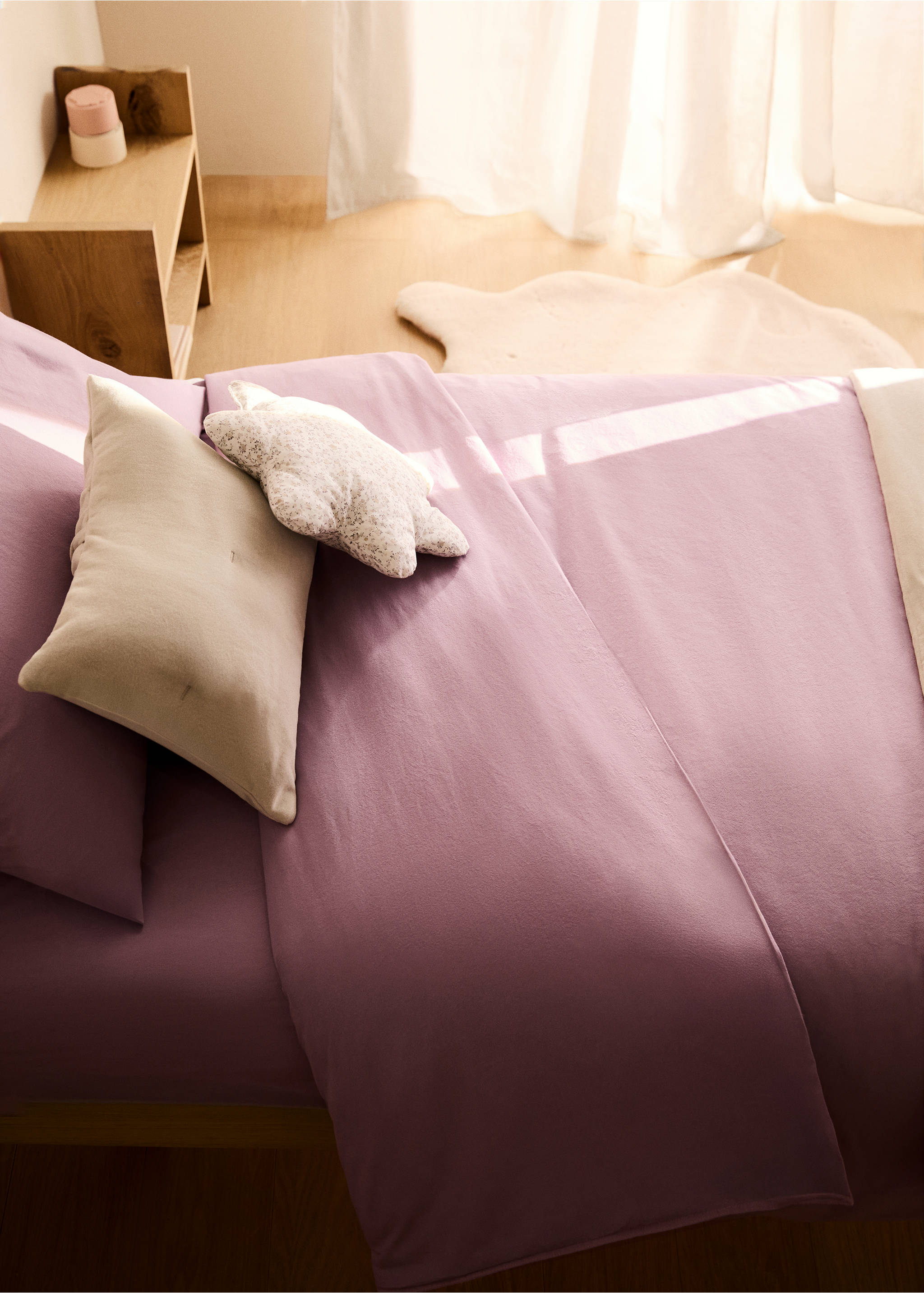 Funda nórdica infantil algodón lavado doble pespunte cama 90 cm - Plano general