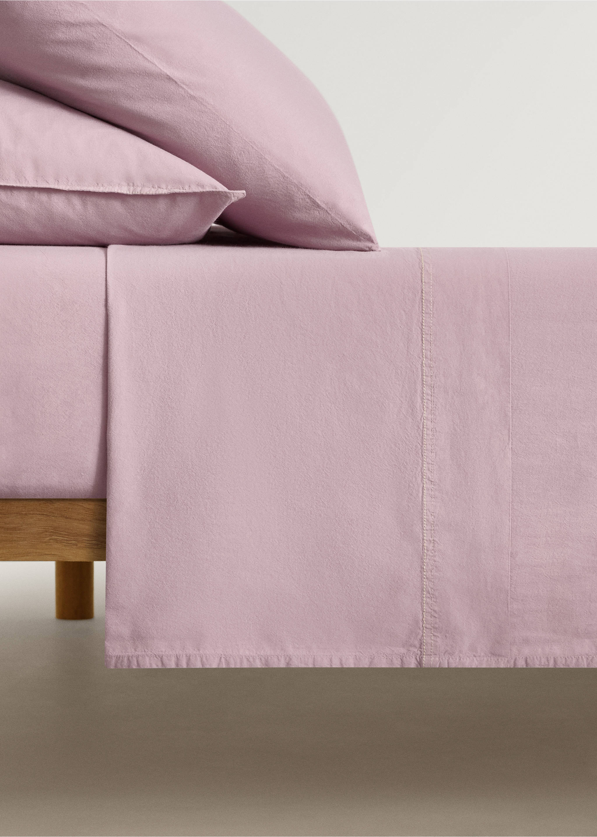 Çocuk için yıkanmış pamuklu çift dikiş üst çarşaf 90 cm yatak - Modelsiz ürün, Lila. Ref: 27183346-00.