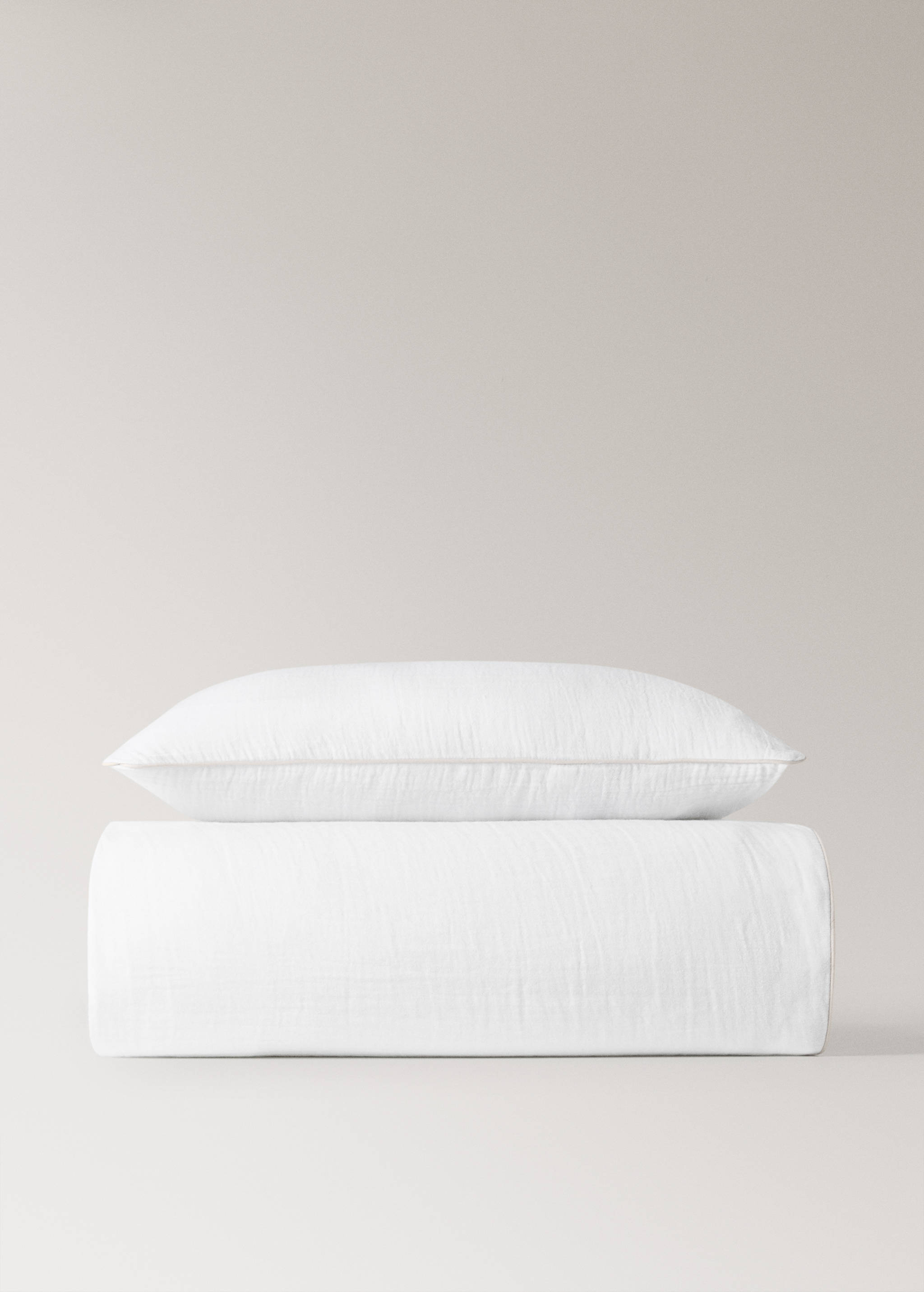 Chiffon cotton duvet cover with contrast piping for cot - Article without model