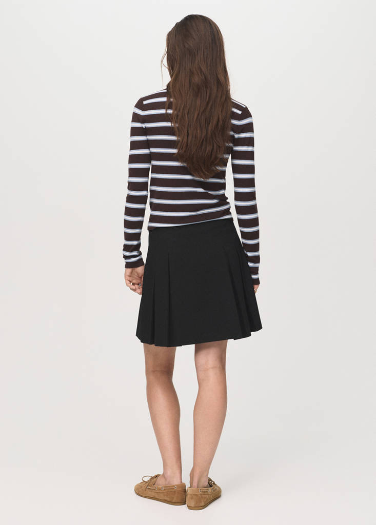 Pleated mini-skirt — Black